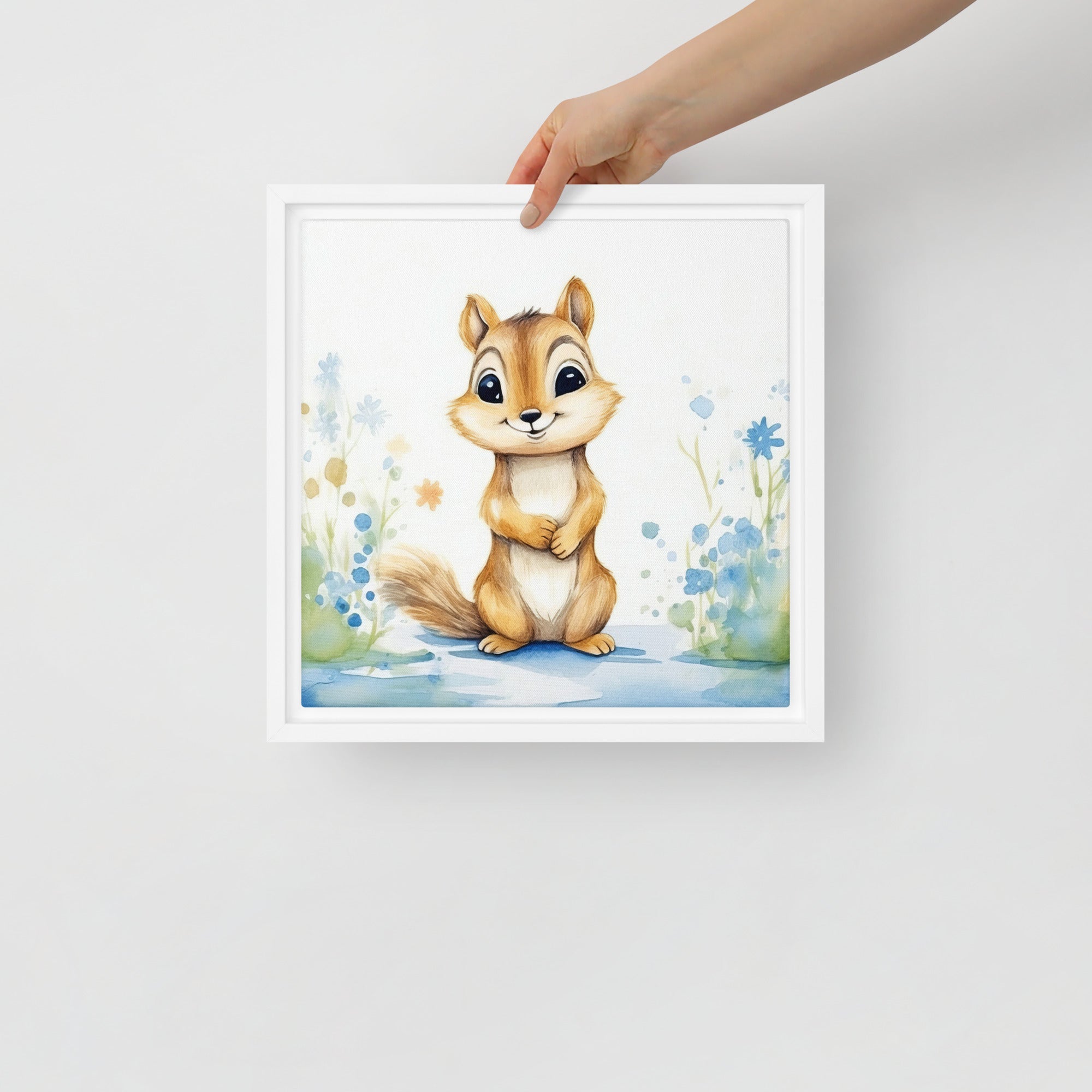 Chipmunk Art Framed Canvas