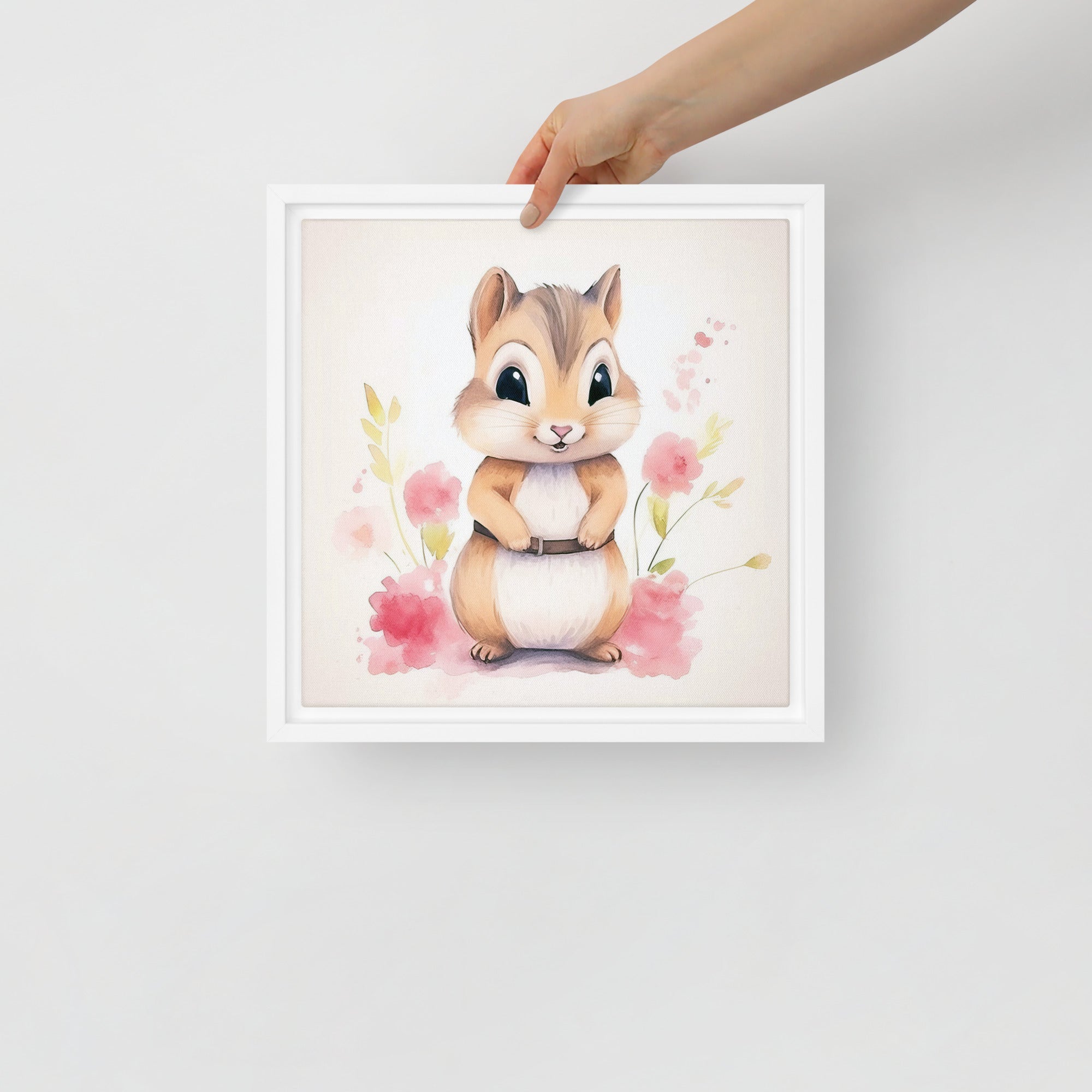 Chipmunk Art Framed Canvas