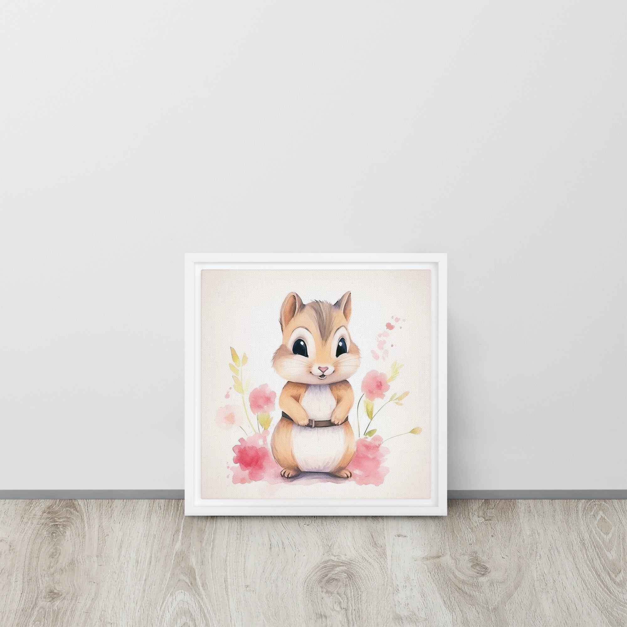 Chipmunk Art Framed Canvas