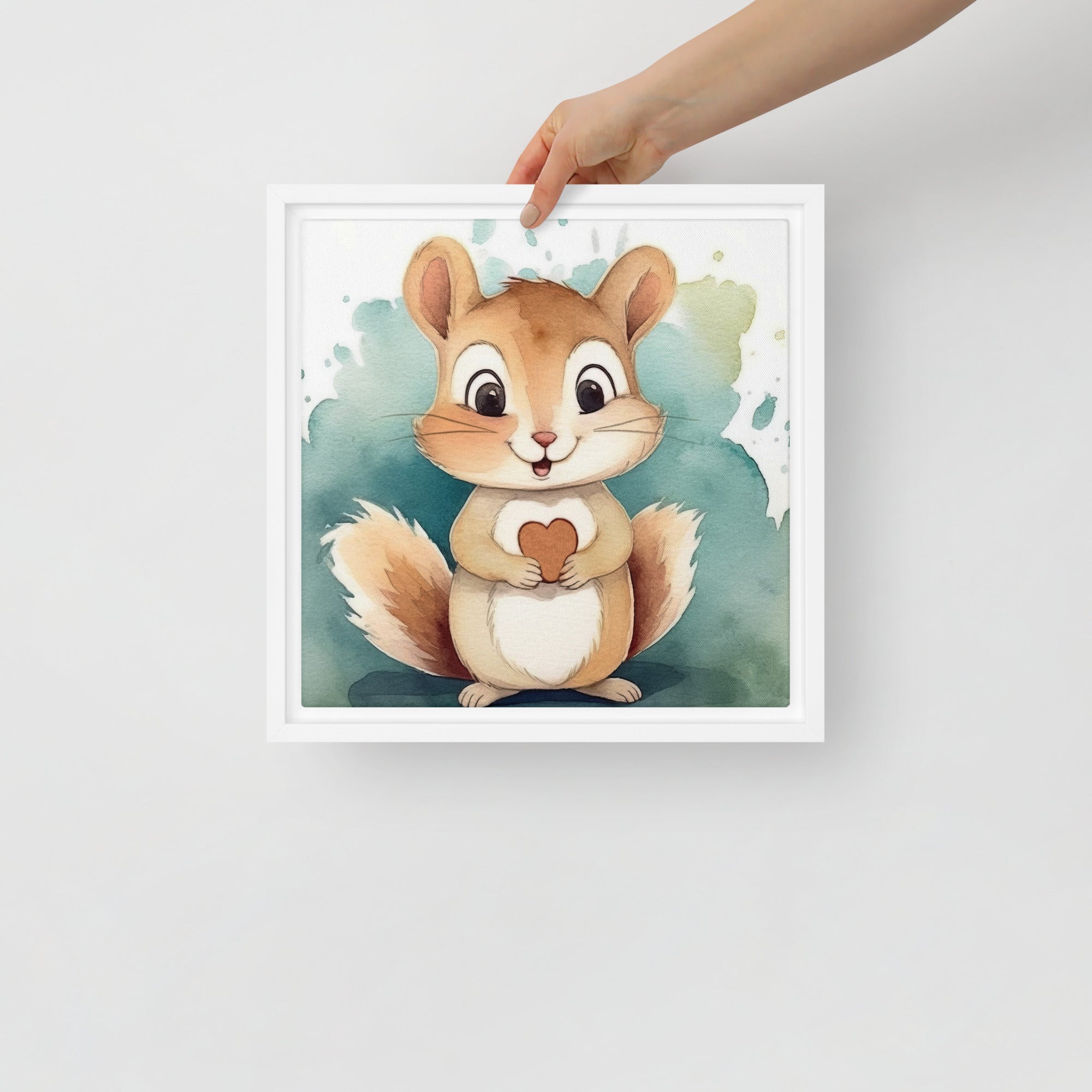 Chipmunk Art Framed Canvas