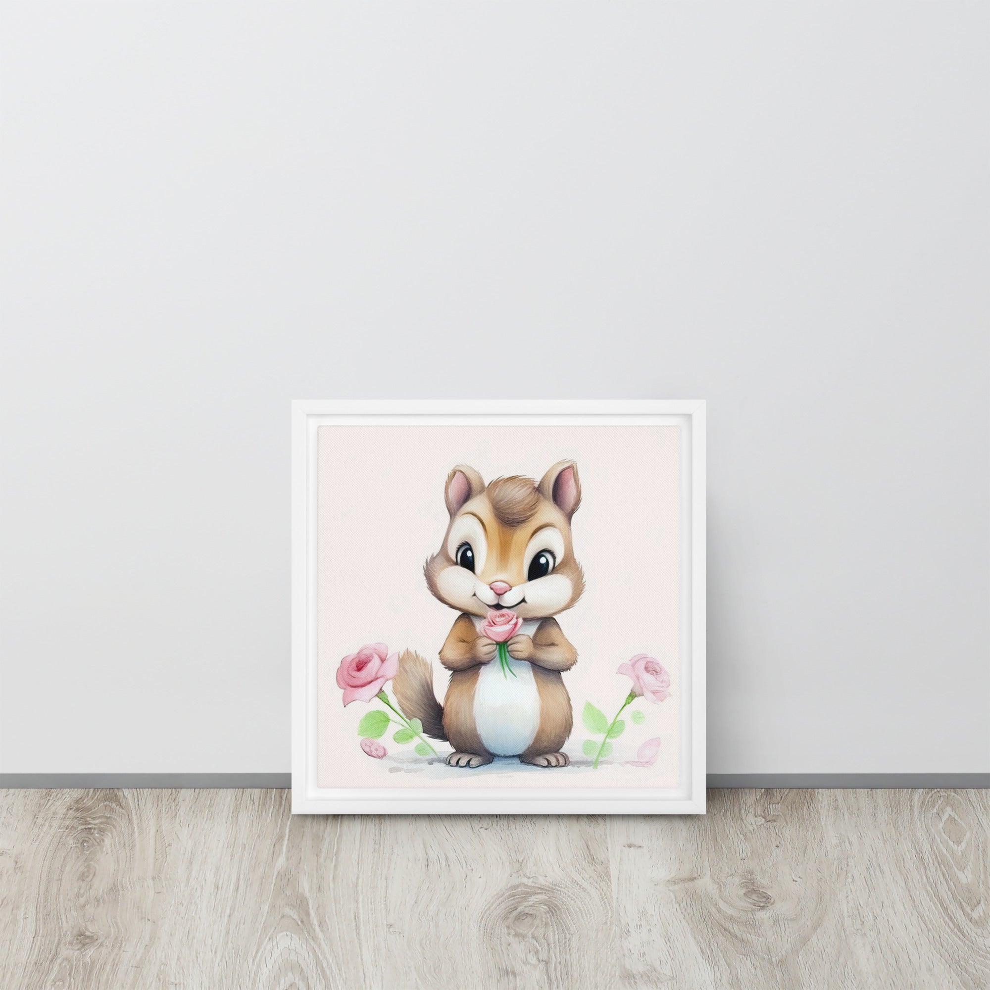 Chipmunk Art Framed Canvas