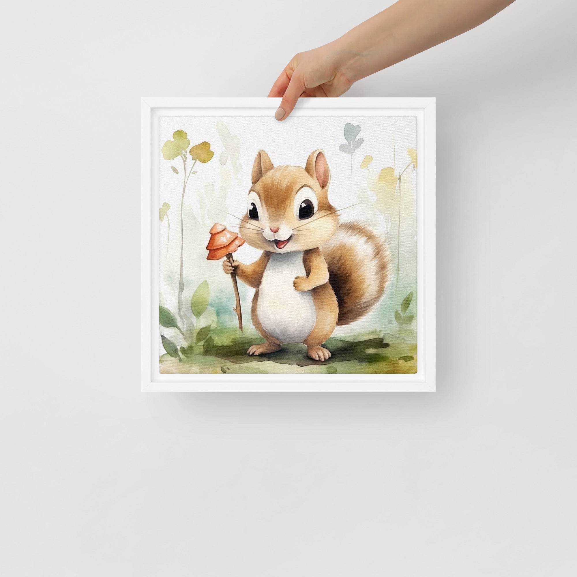 Chipmunk Art Framed Canvas