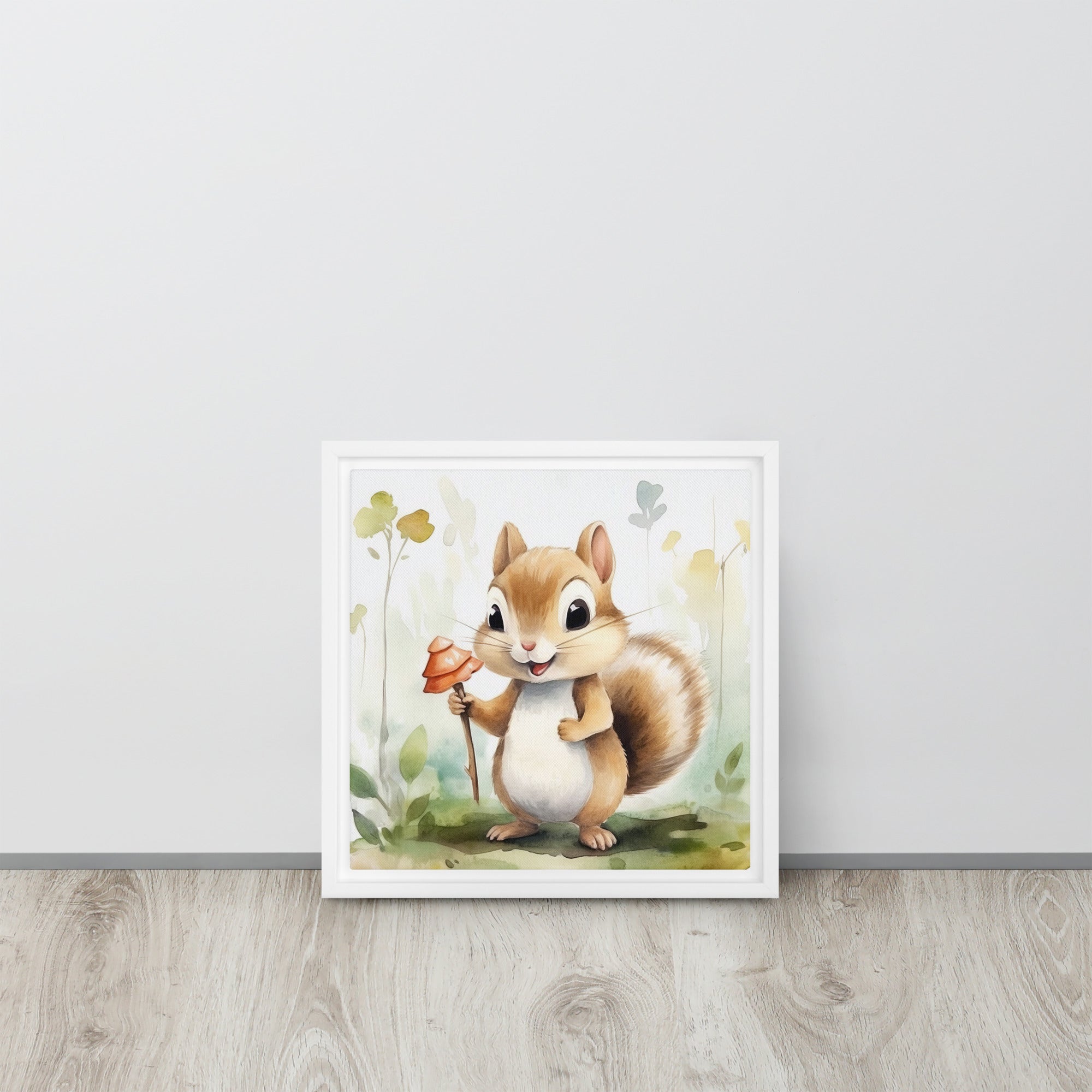 Chipmunk Art Framed Canvas