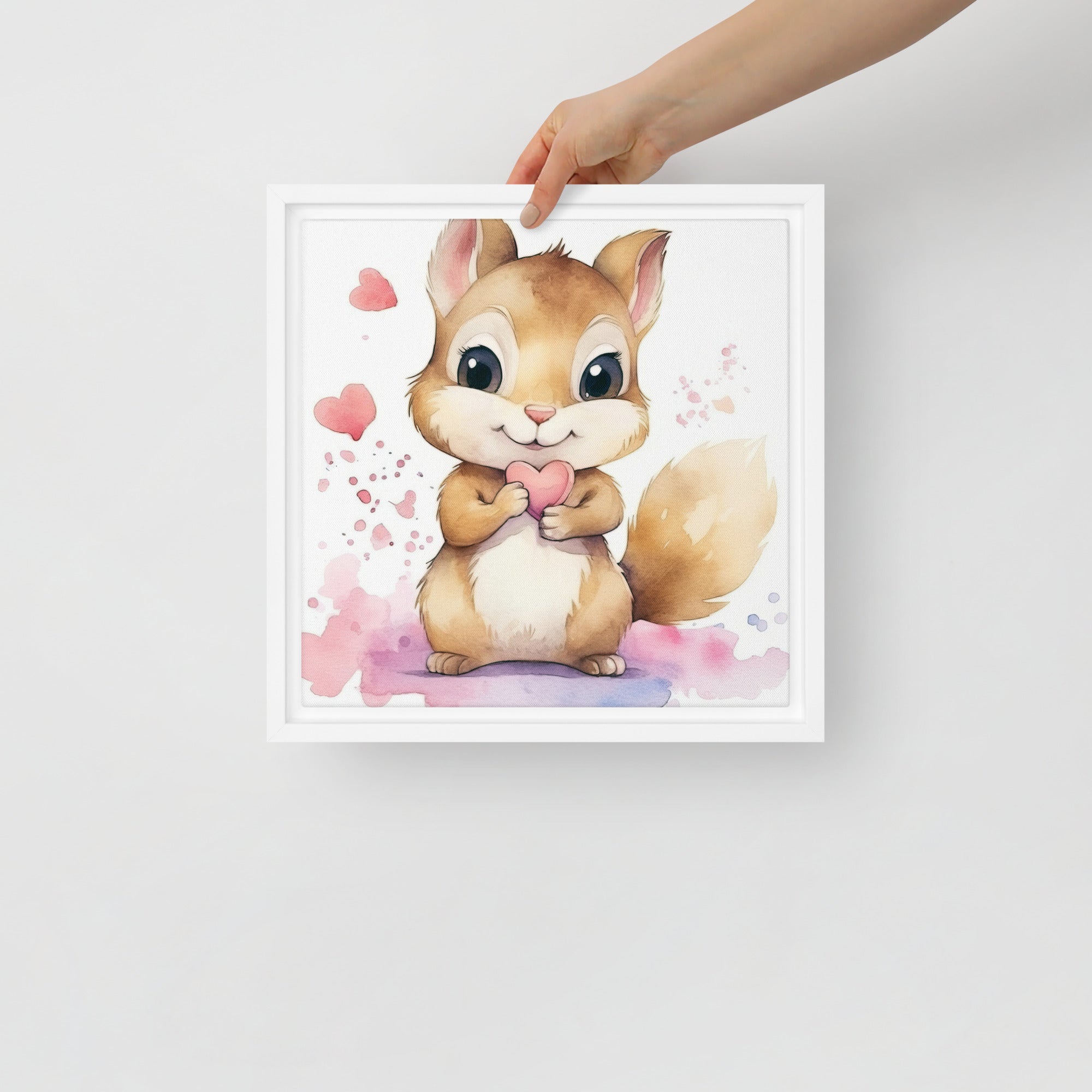 Chipmunk Art Framed Canvas