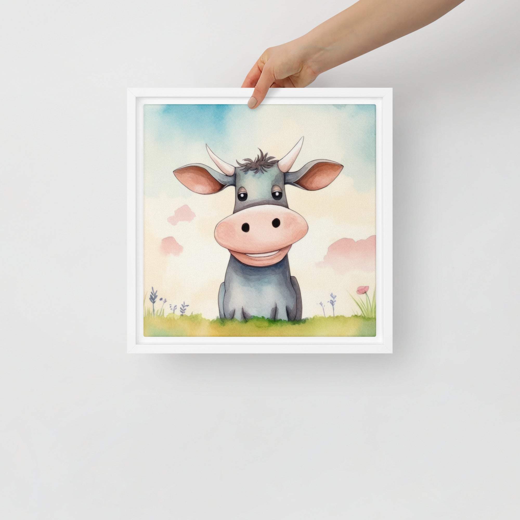 Cow Art Framed Canvas