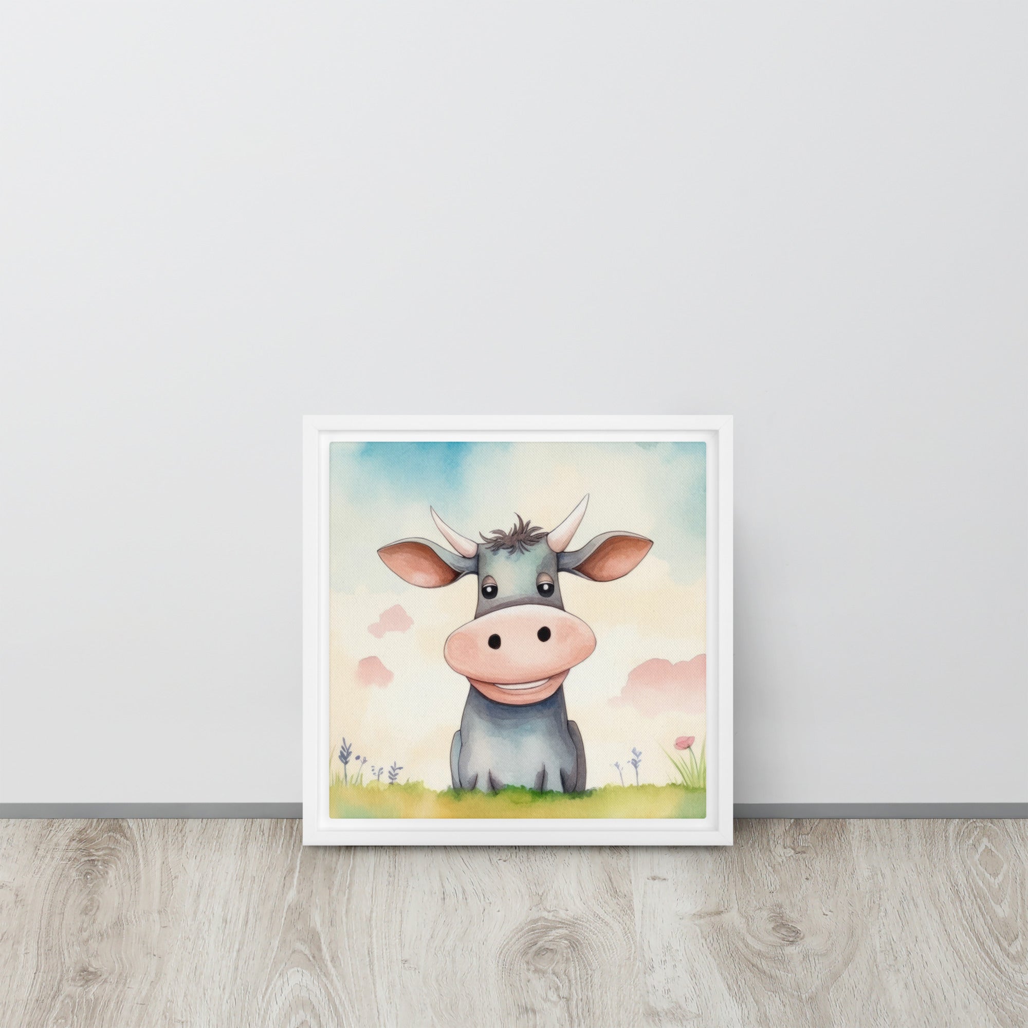 Cow Art Framed Canvas