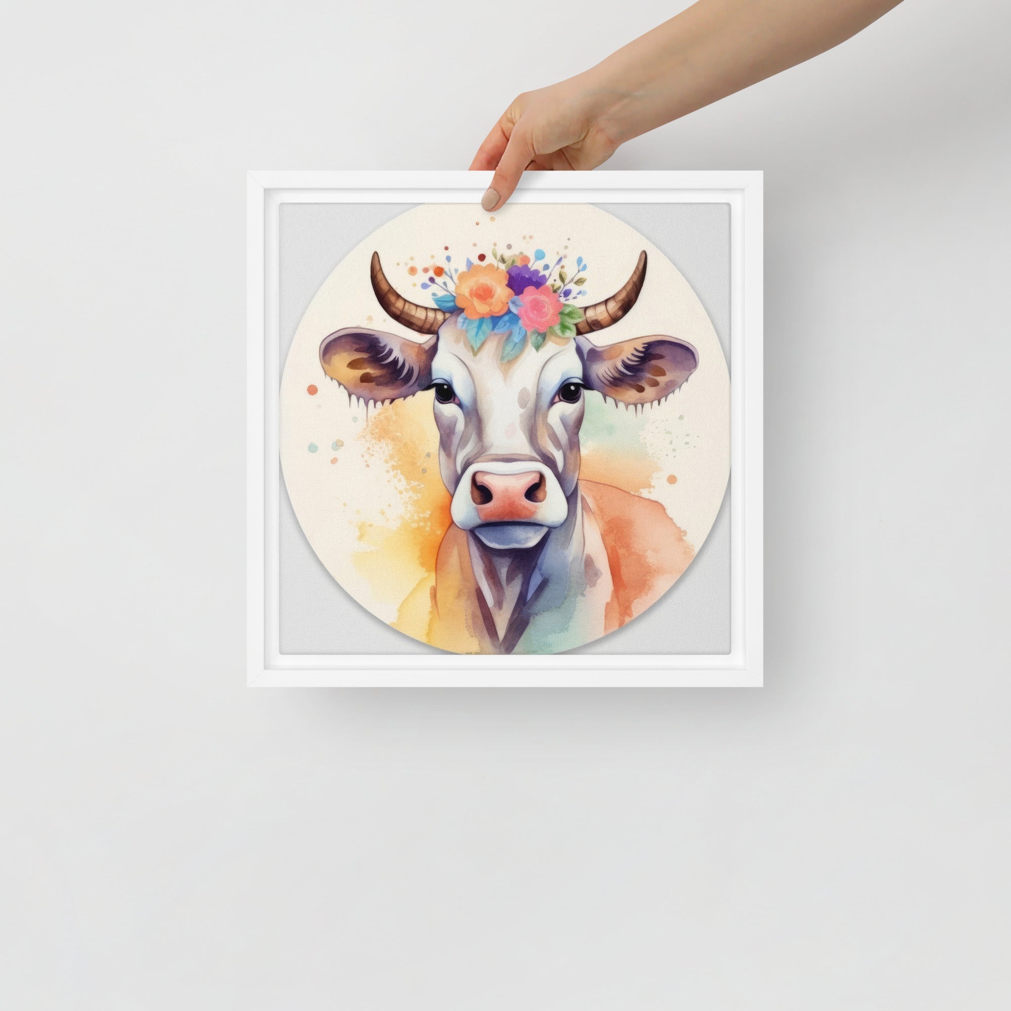 Cow Art Framed Canvas