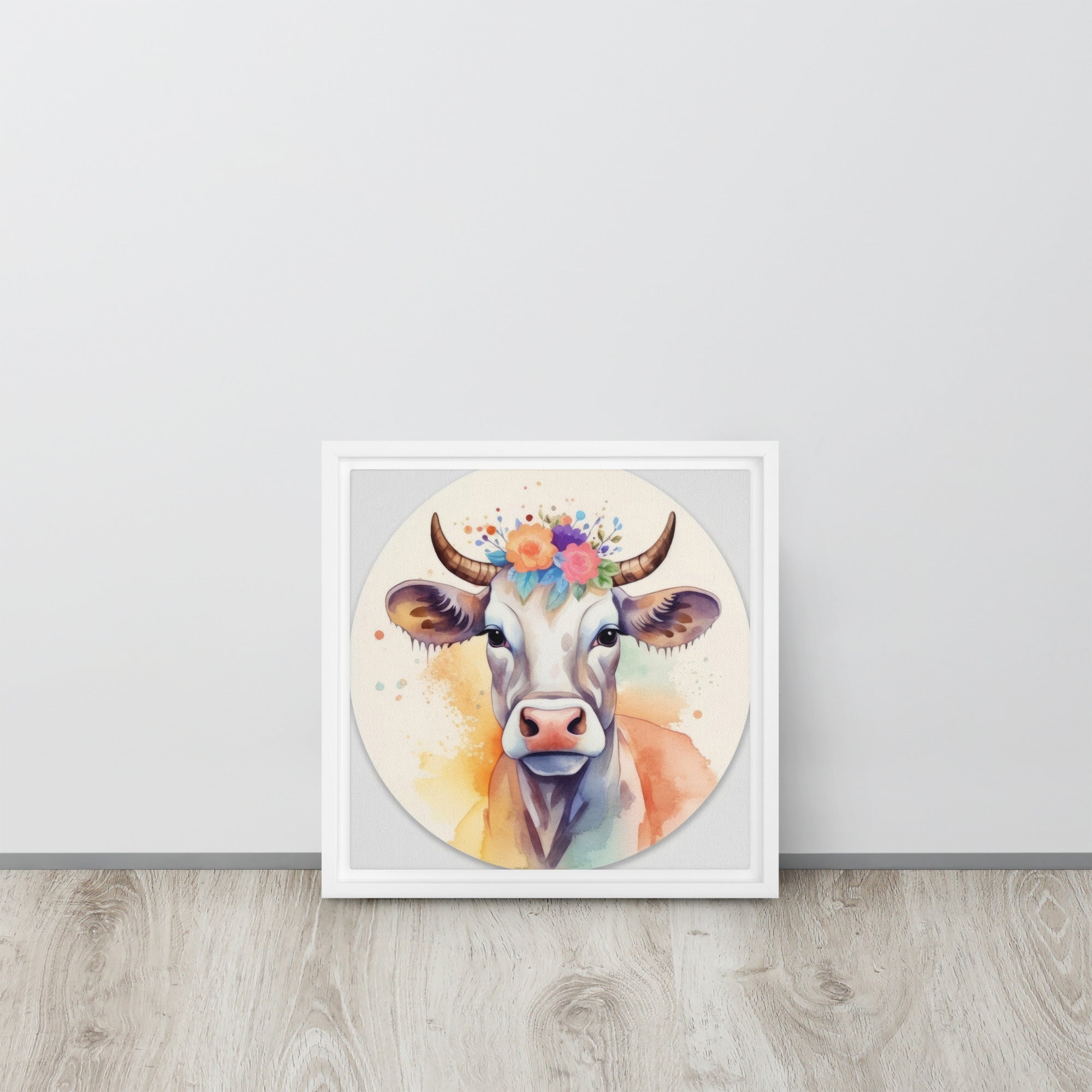 Cow Art Framed Canvas