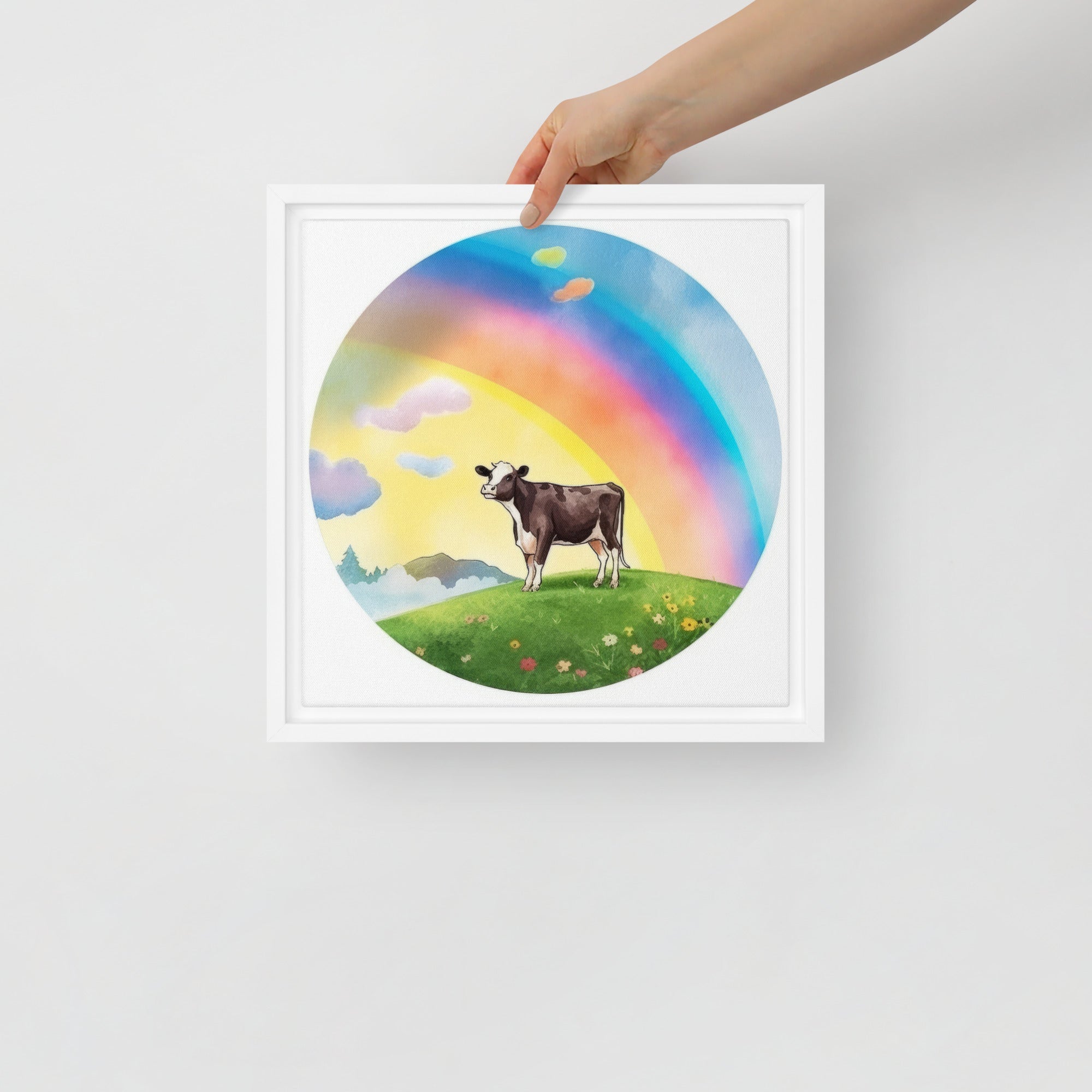 Cow Art Framed Canvas