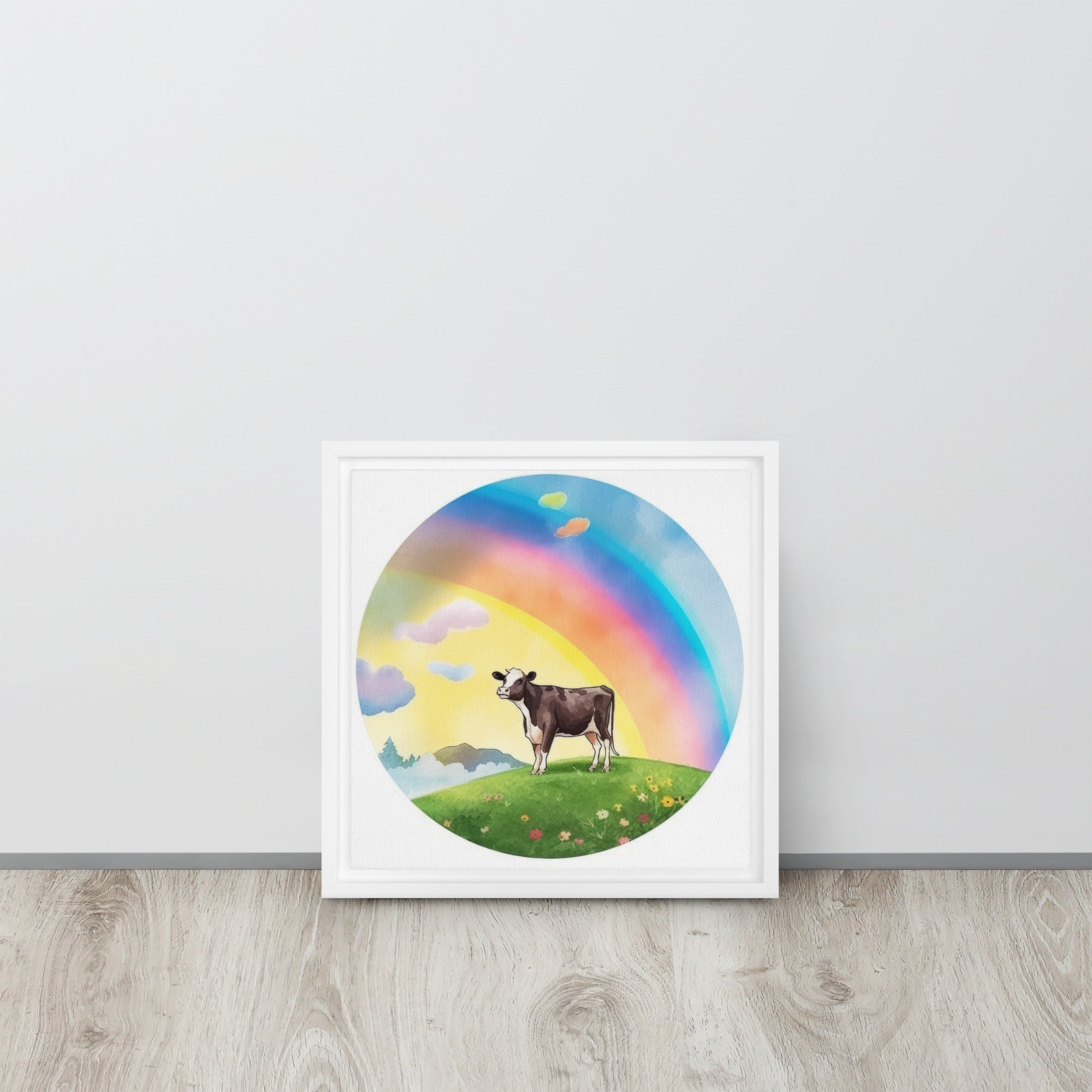 Cow Art Framed Canvas