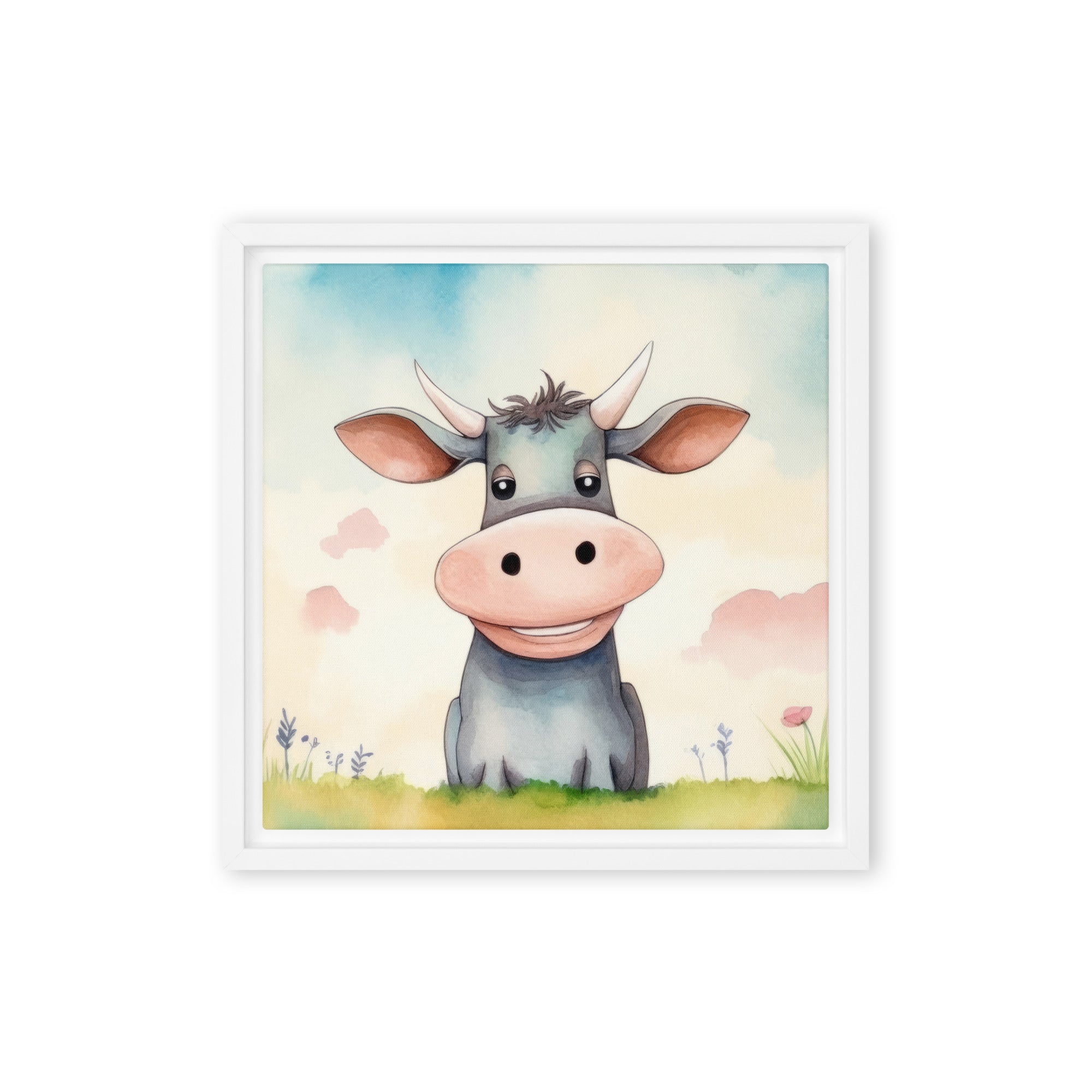 Cow Art Framed Canvas