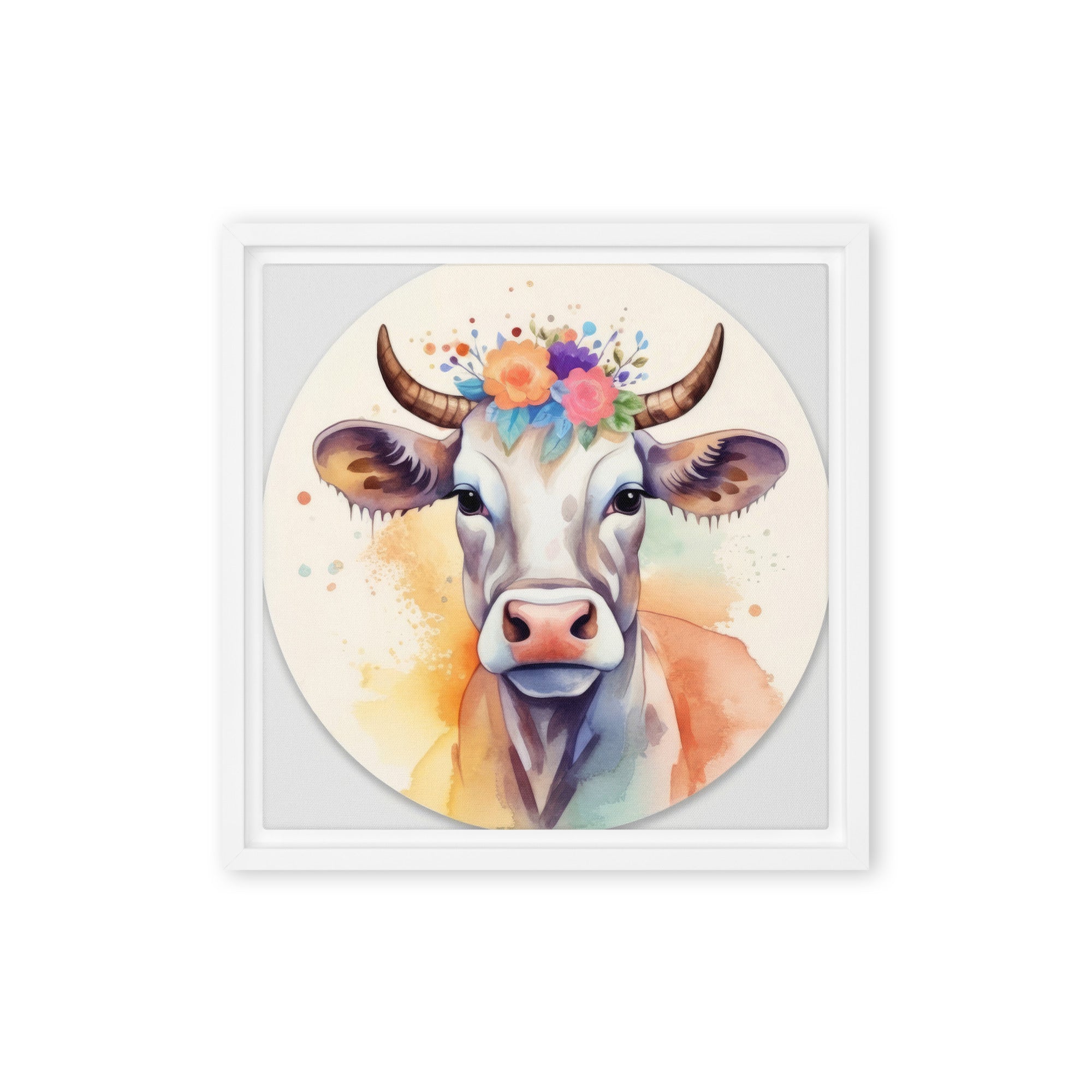 Cow Art Framed Canvas