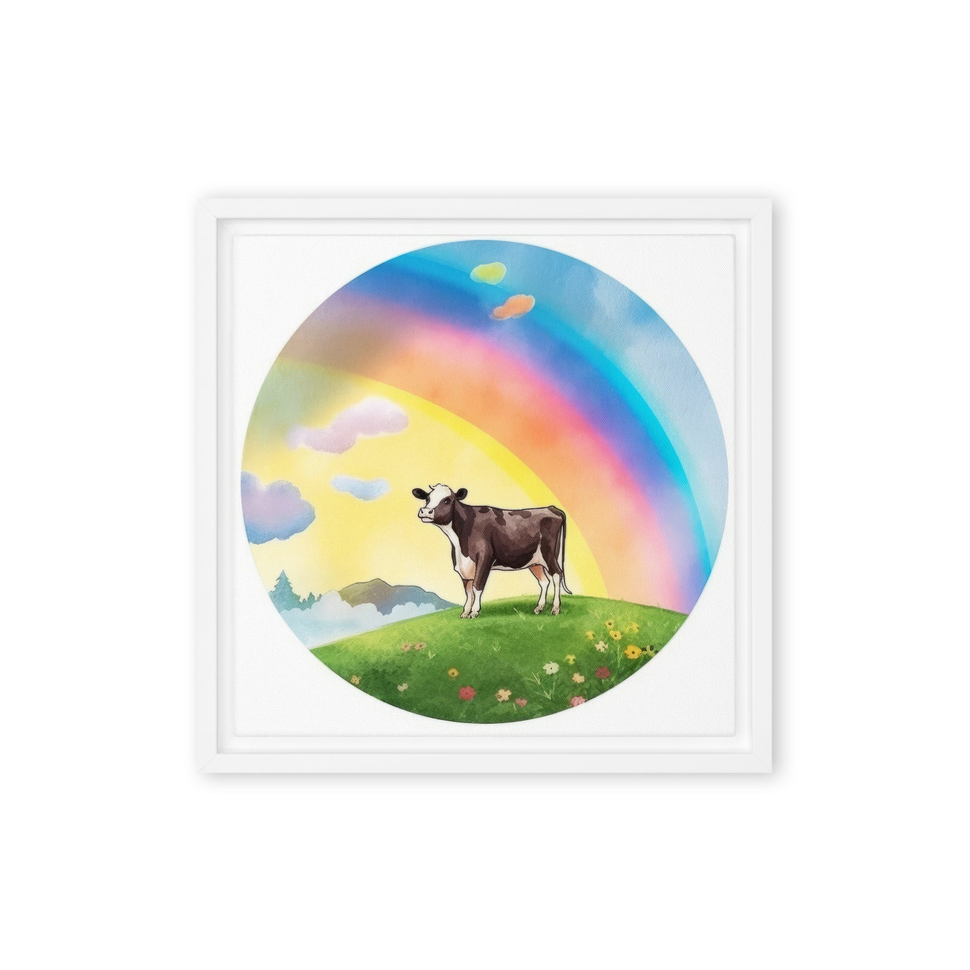 Cow Art Framed Canvas