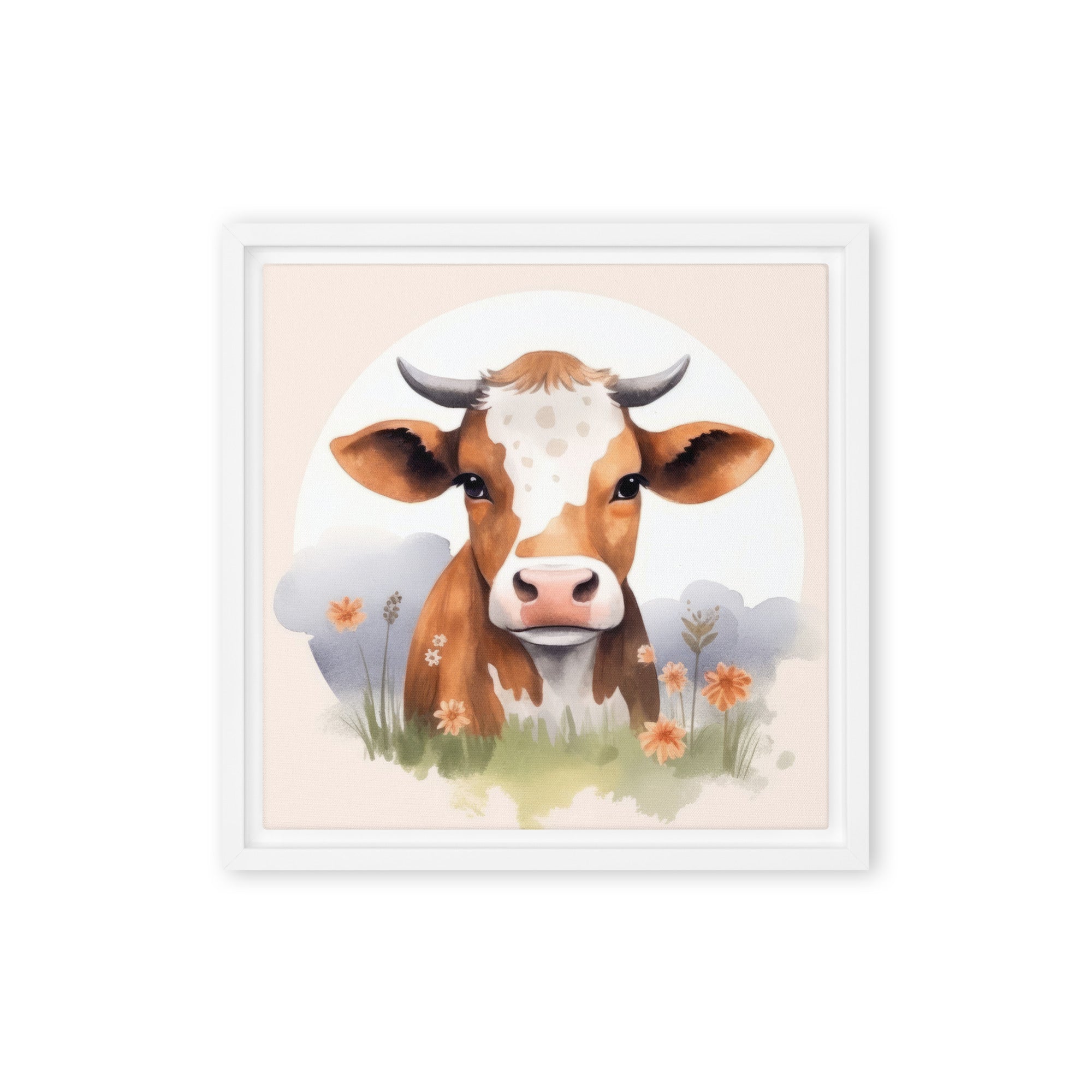 Cow Art Framed Canvas