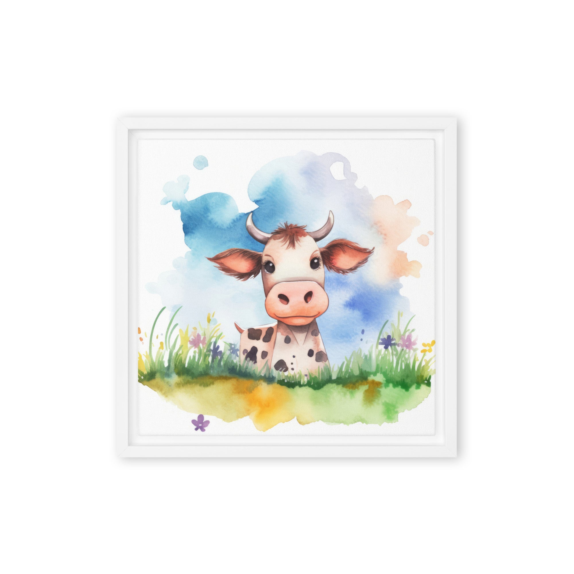 Cow Art Framed Canvas