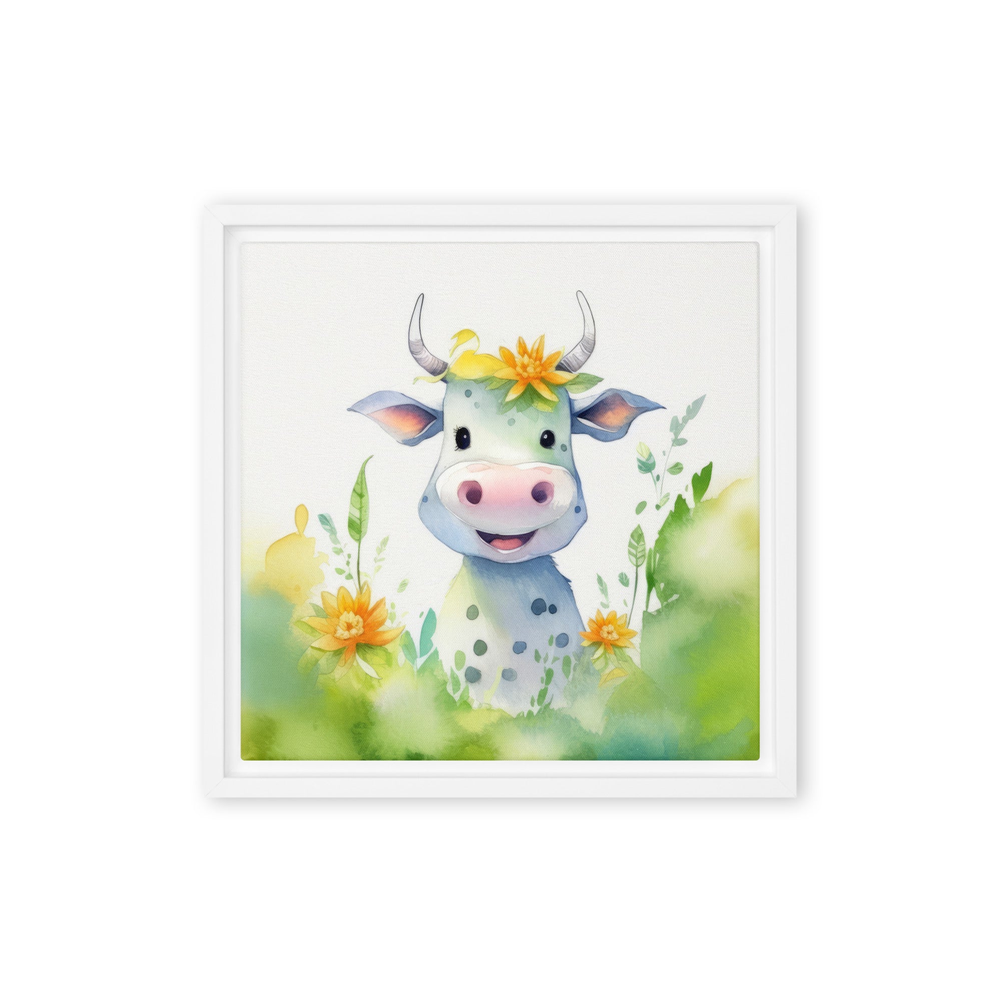 Cow Art Framed Canvas