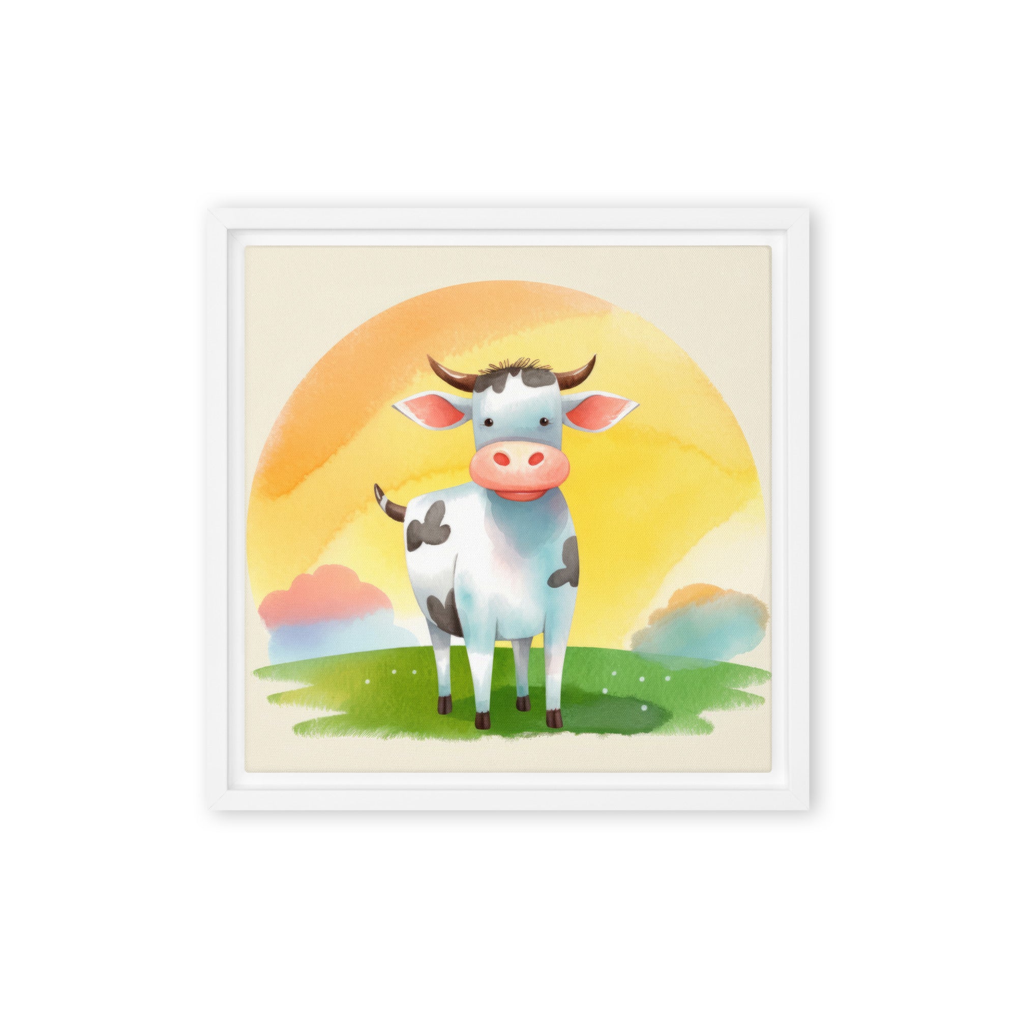 Cow Art Framed Canvas