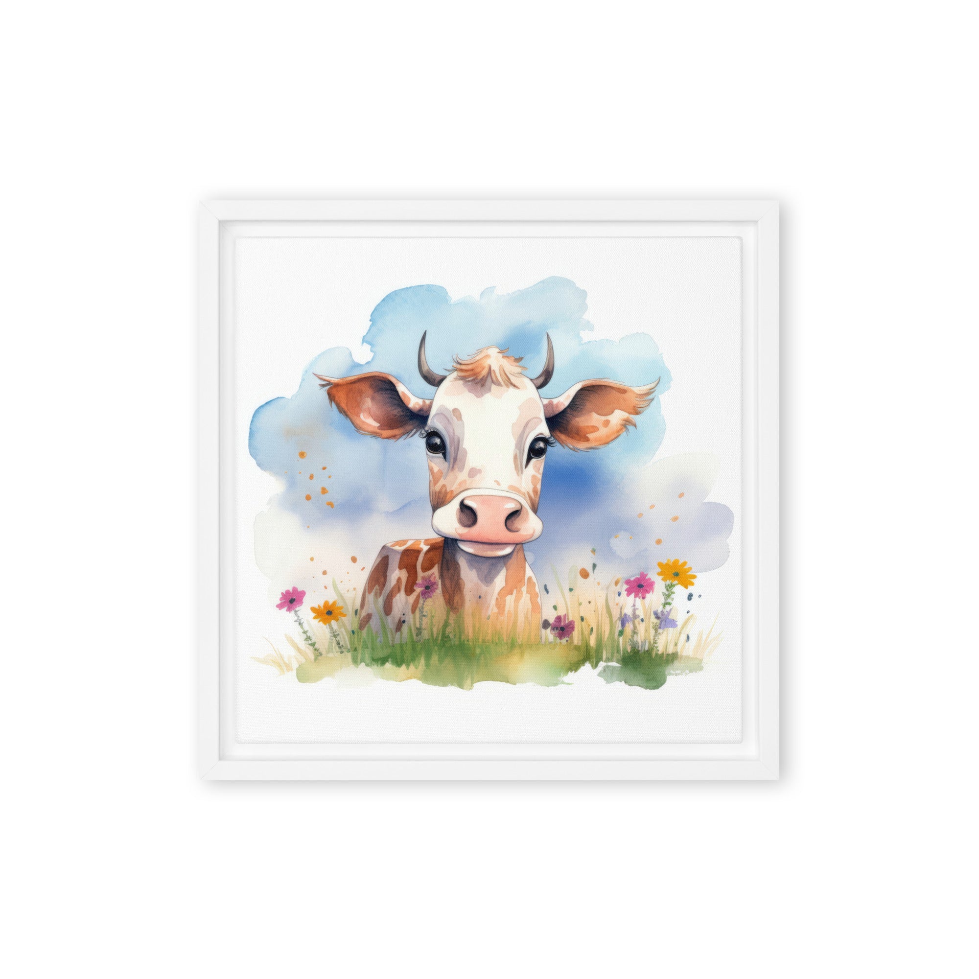 Cow Art Framed Canvas