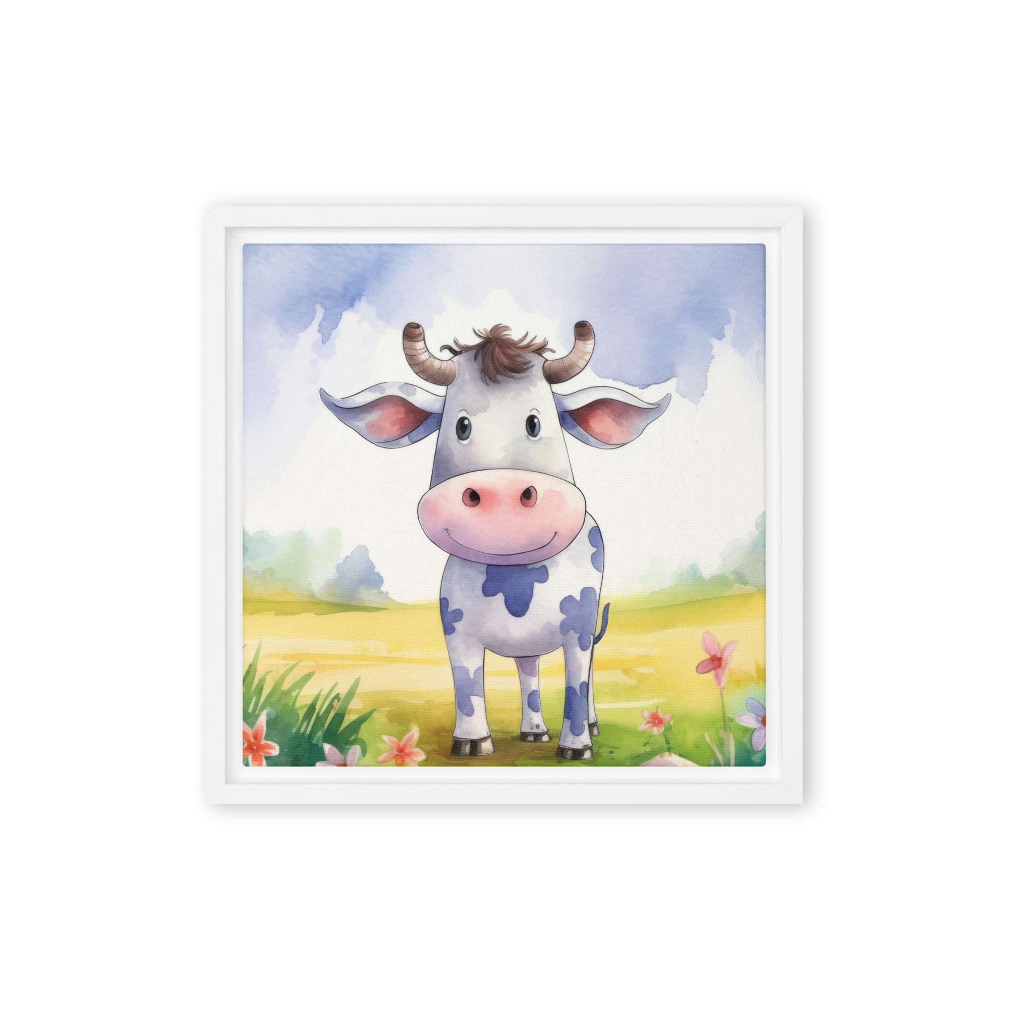 Cow Art Framed Canvas