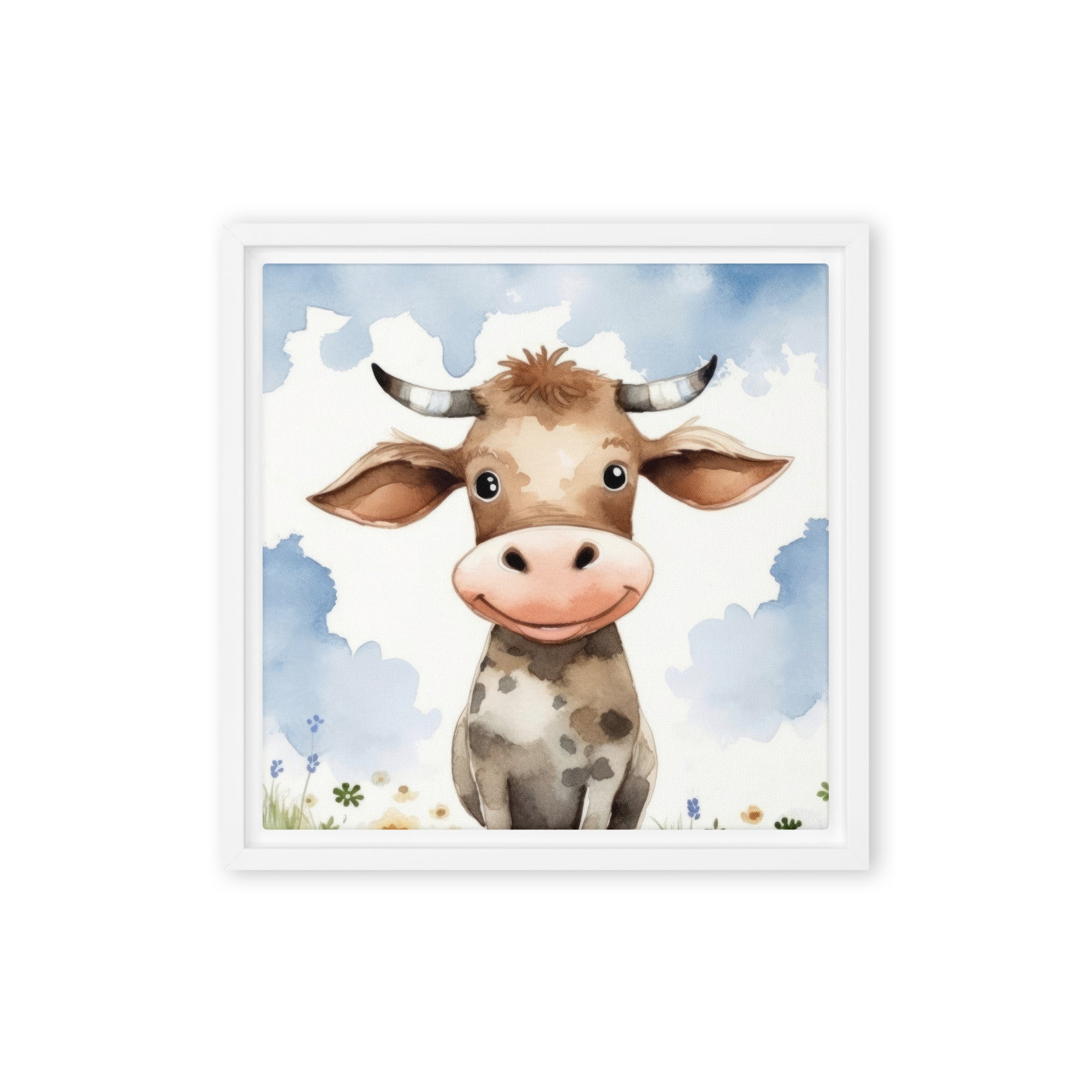 Cow Art Framed Canvas