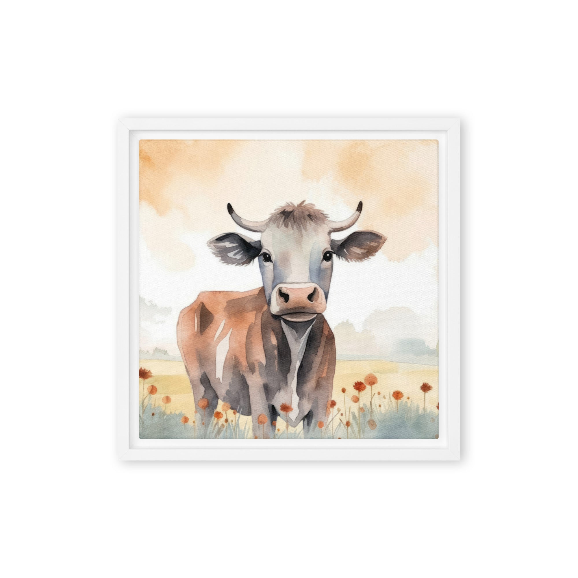 Cow Art Framed Canvas