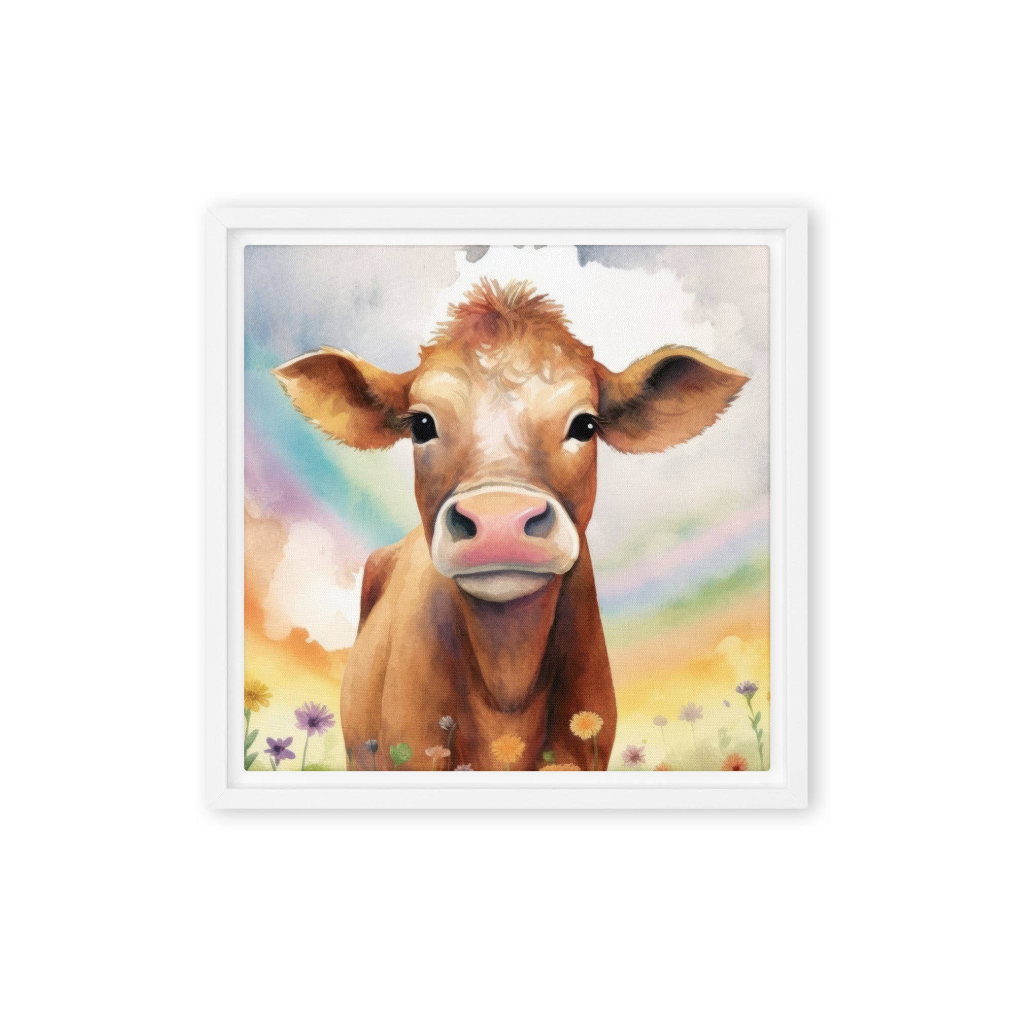 Cow Art Framed Canvas