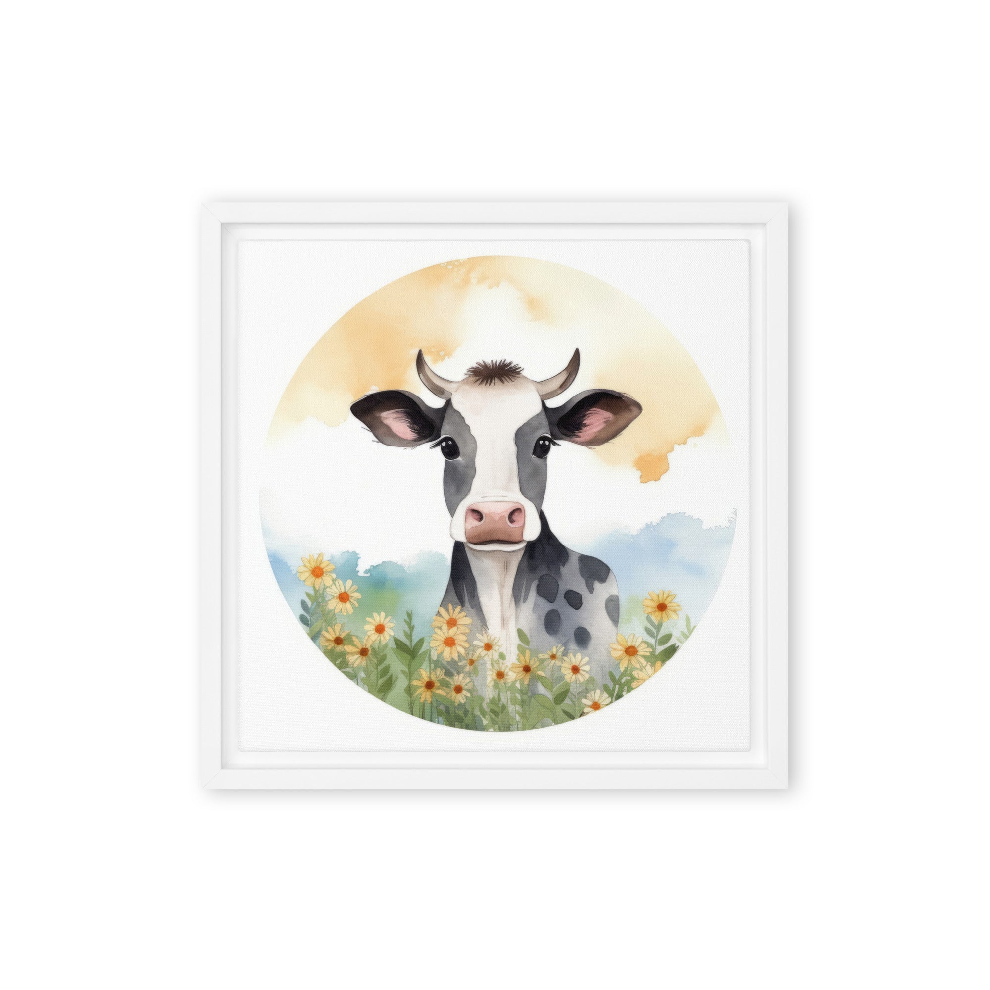 Cow Art Framed Canvas