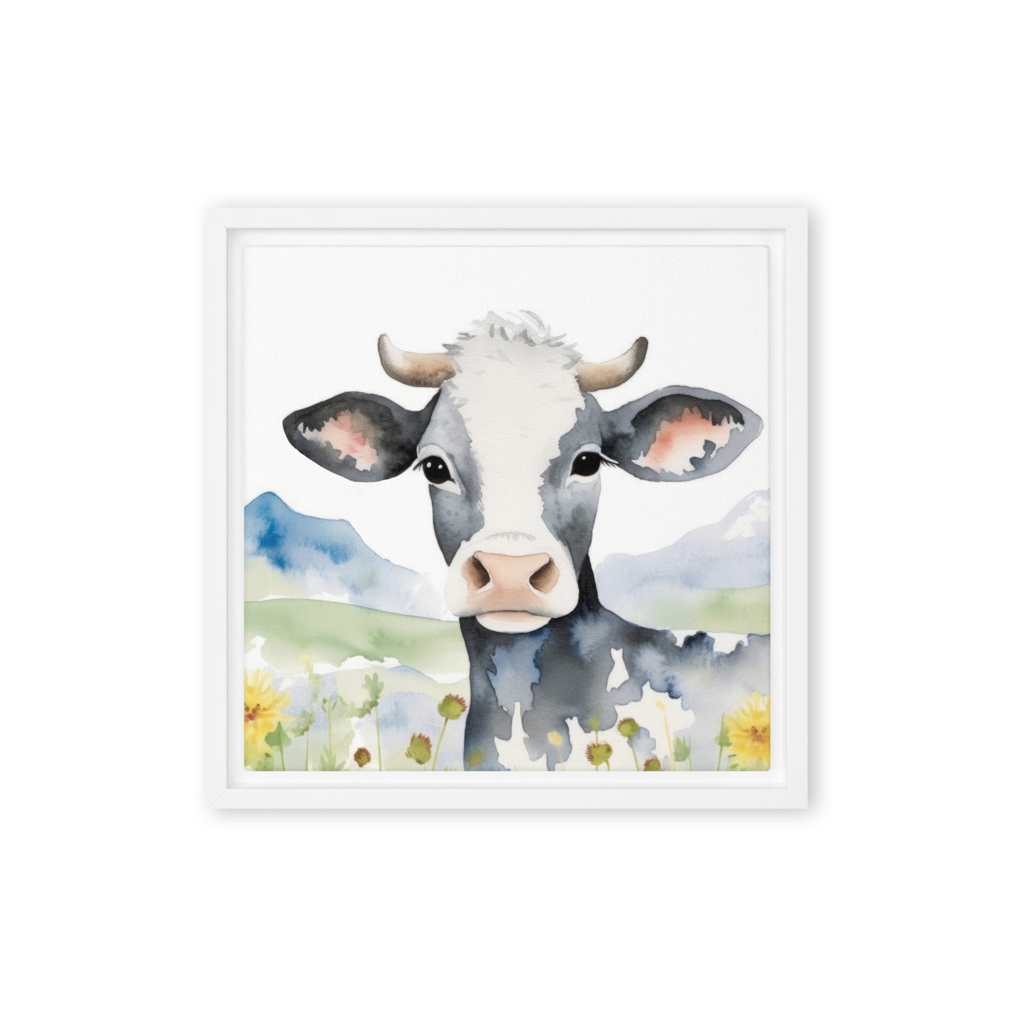 Cow Art Framed Canvas