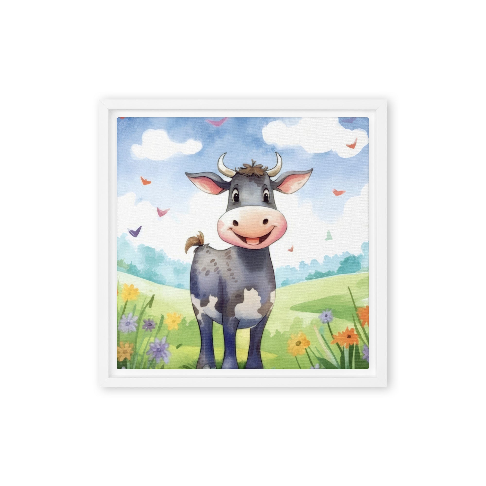 Cow Art Framed Canvas