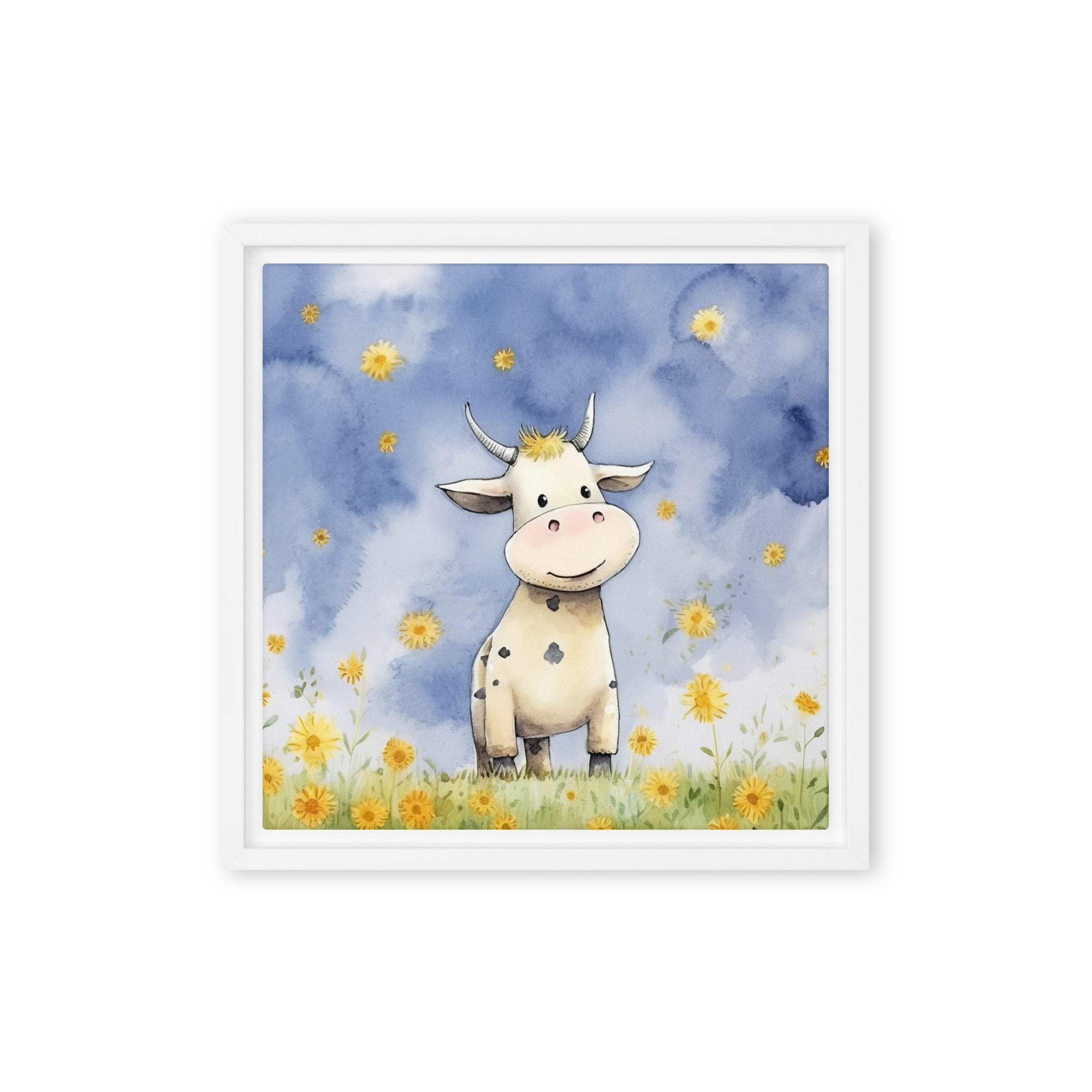 Cow Art Framed Canvas