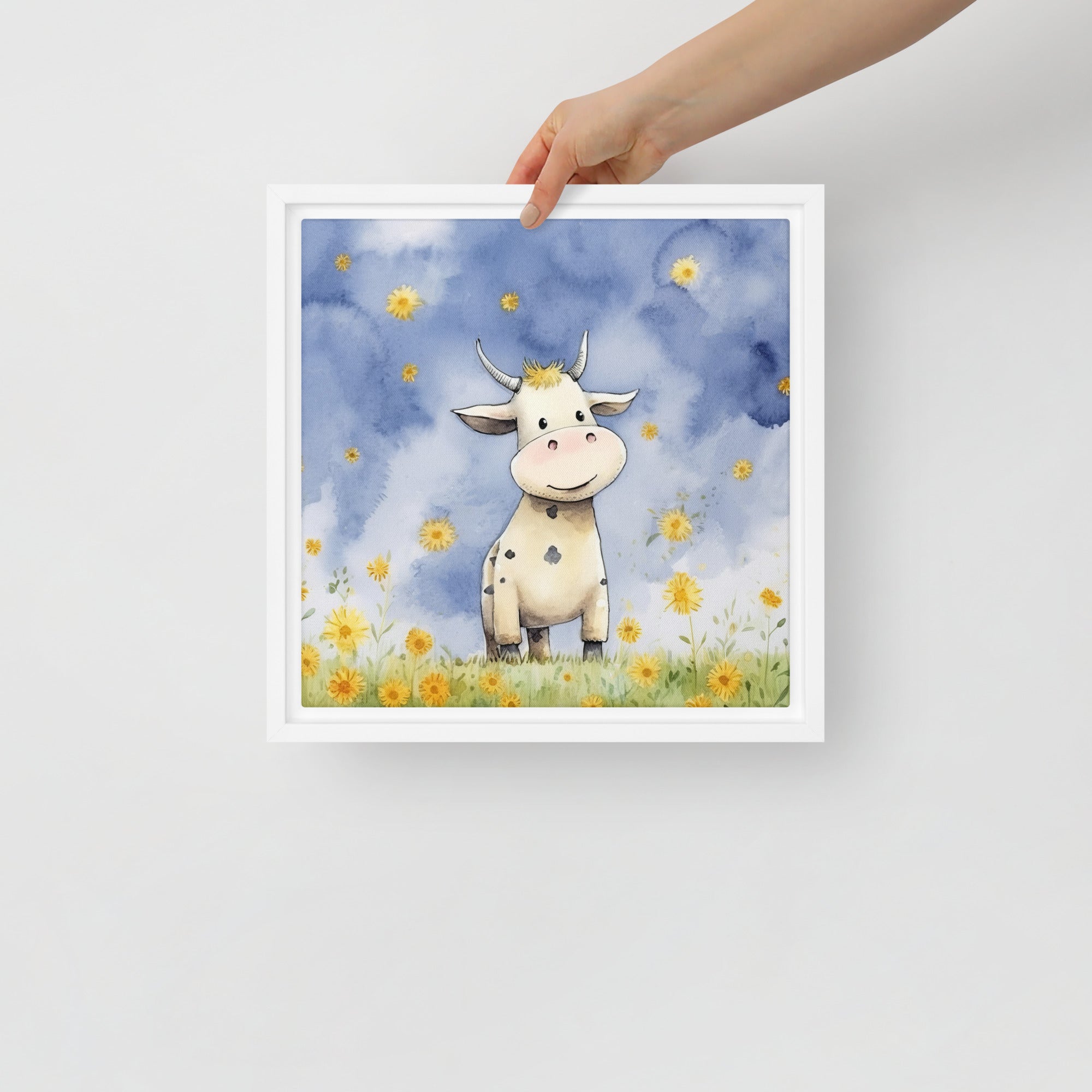 Cow Art Framed Canvas