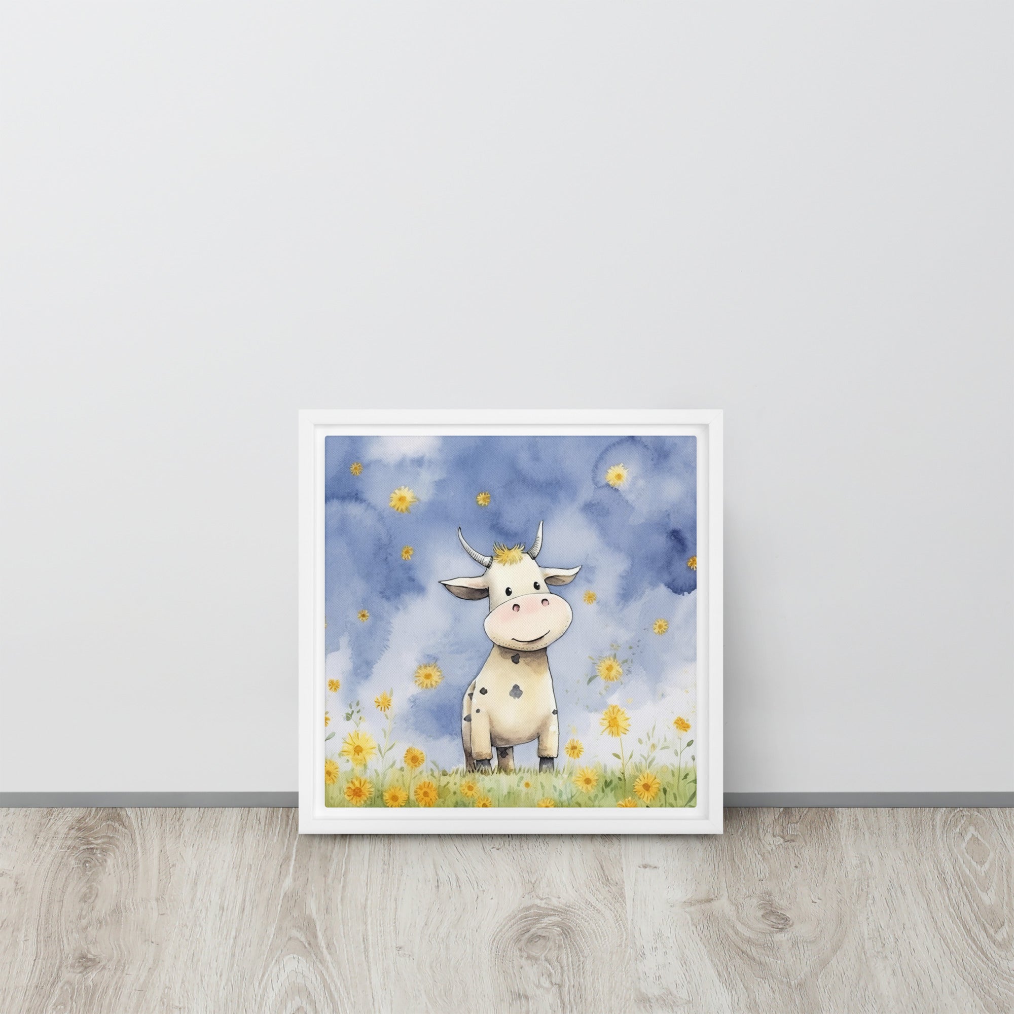 Cow Art Framed Canvas