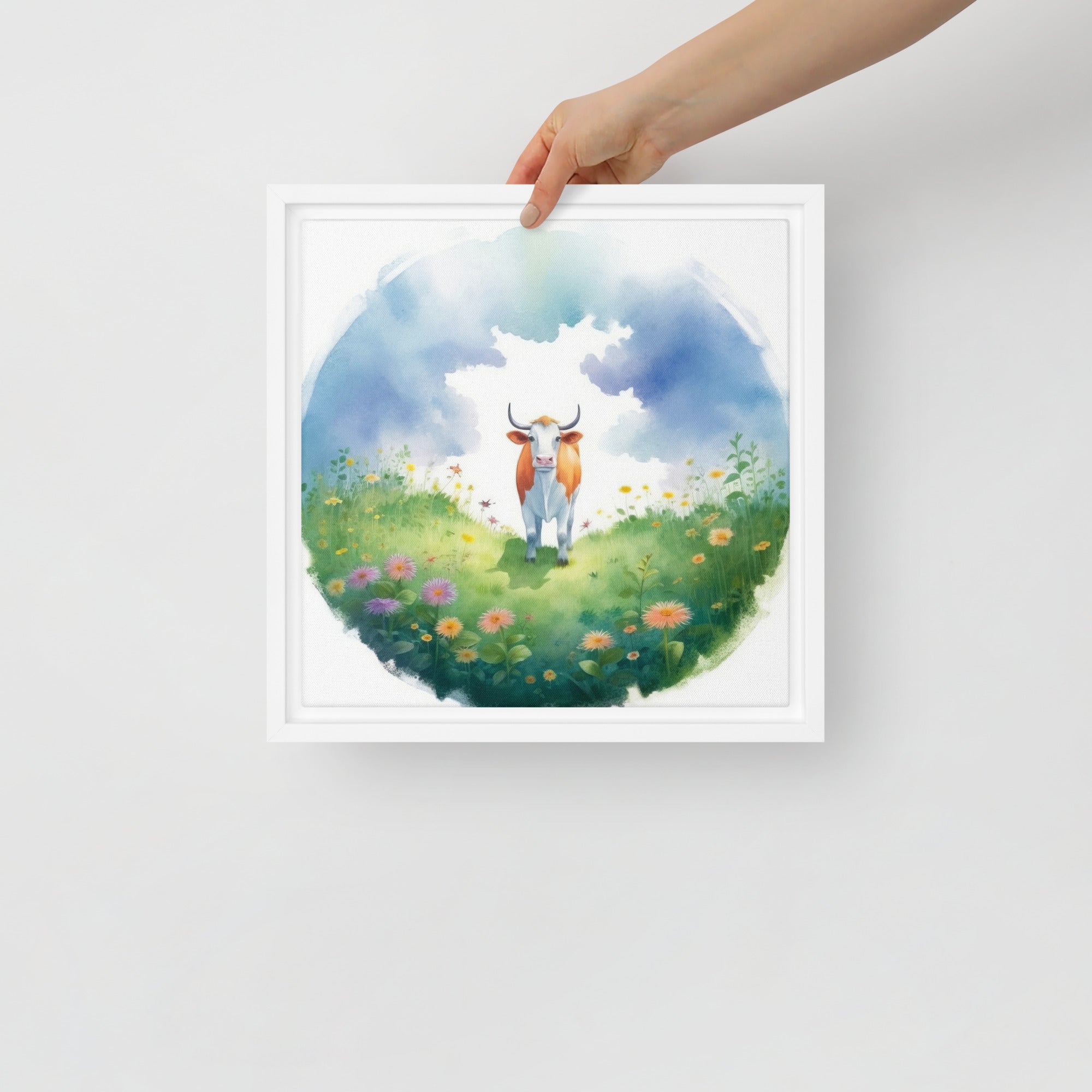 Cow Art Framed Canvas