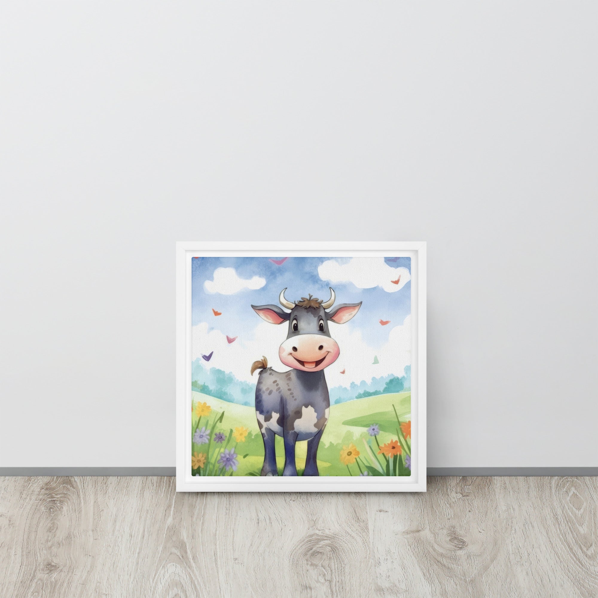 Cow Art Framed Canvas