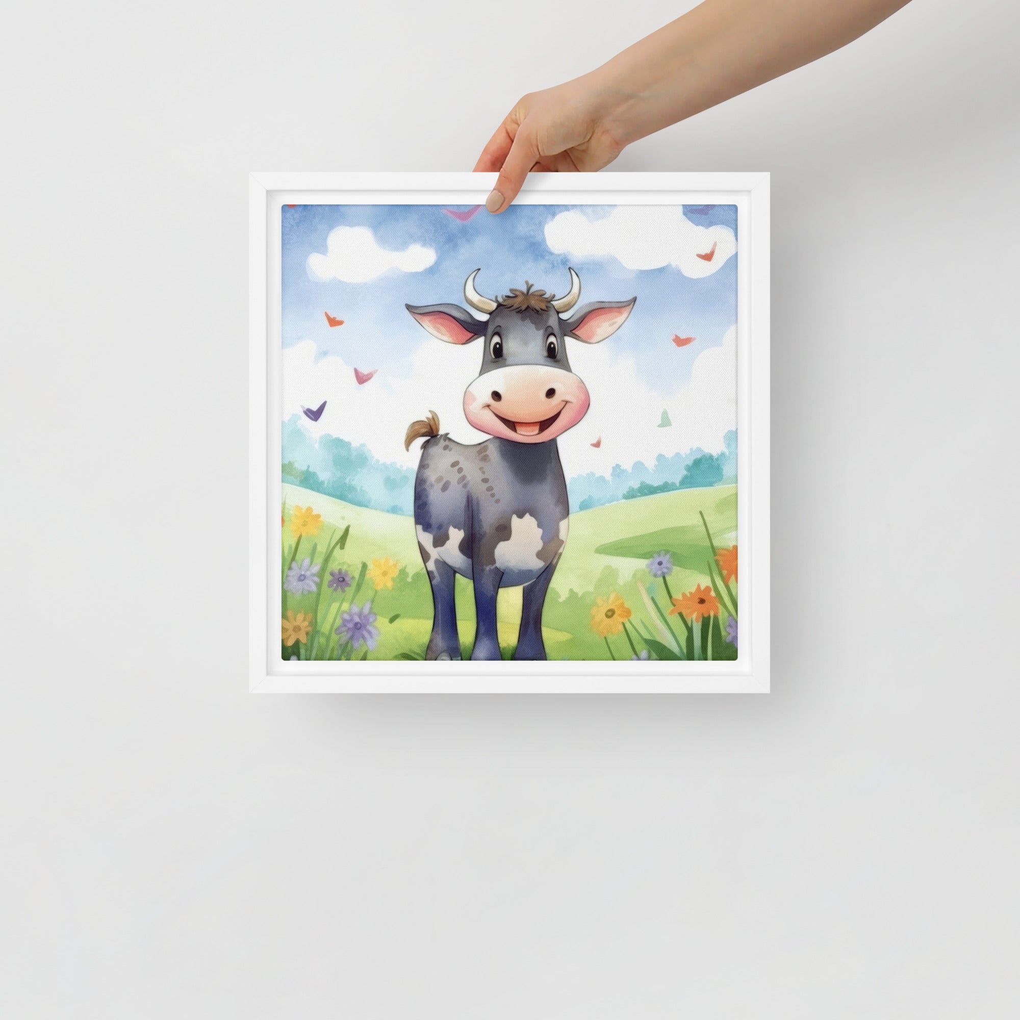 Cow Art Framed Canvas