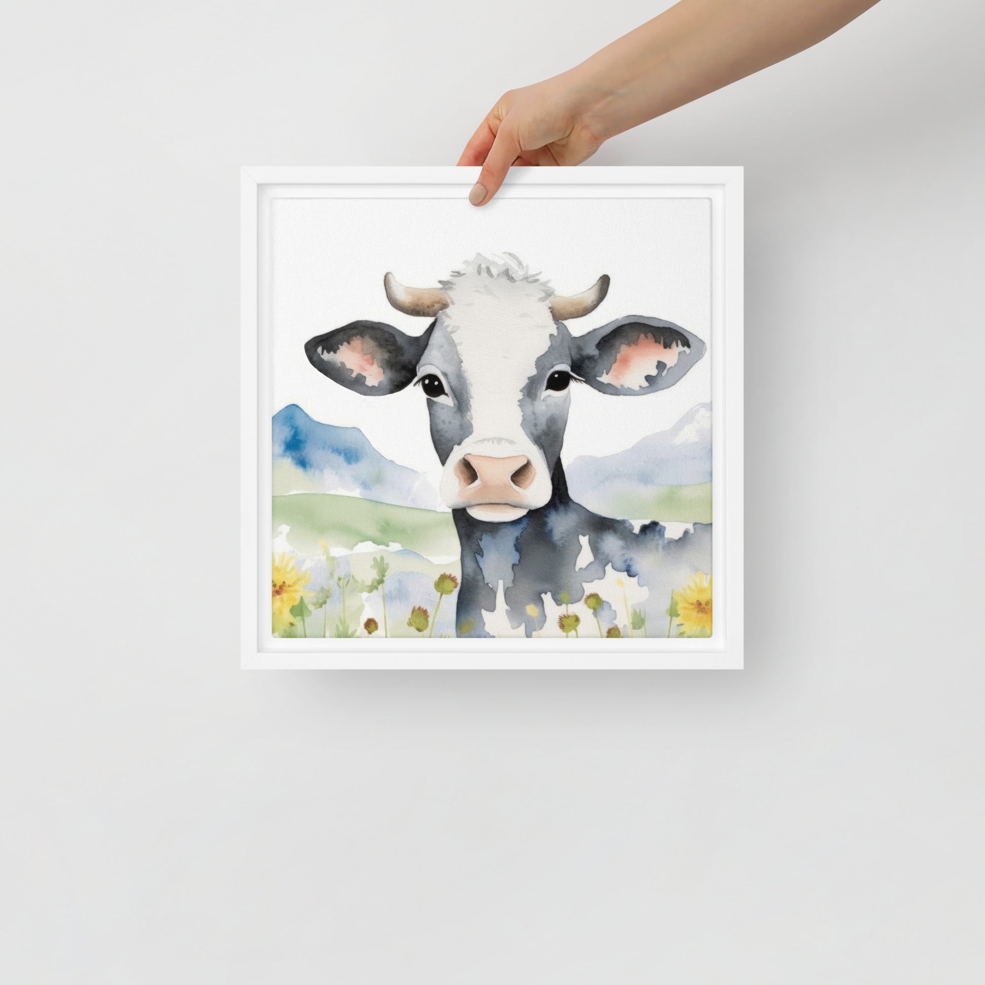 Cow Art Framed Canvas