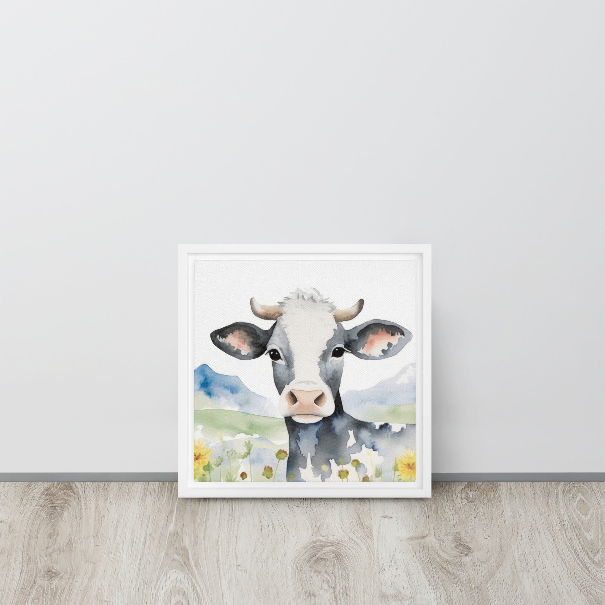 Cow Art Framed Canvas