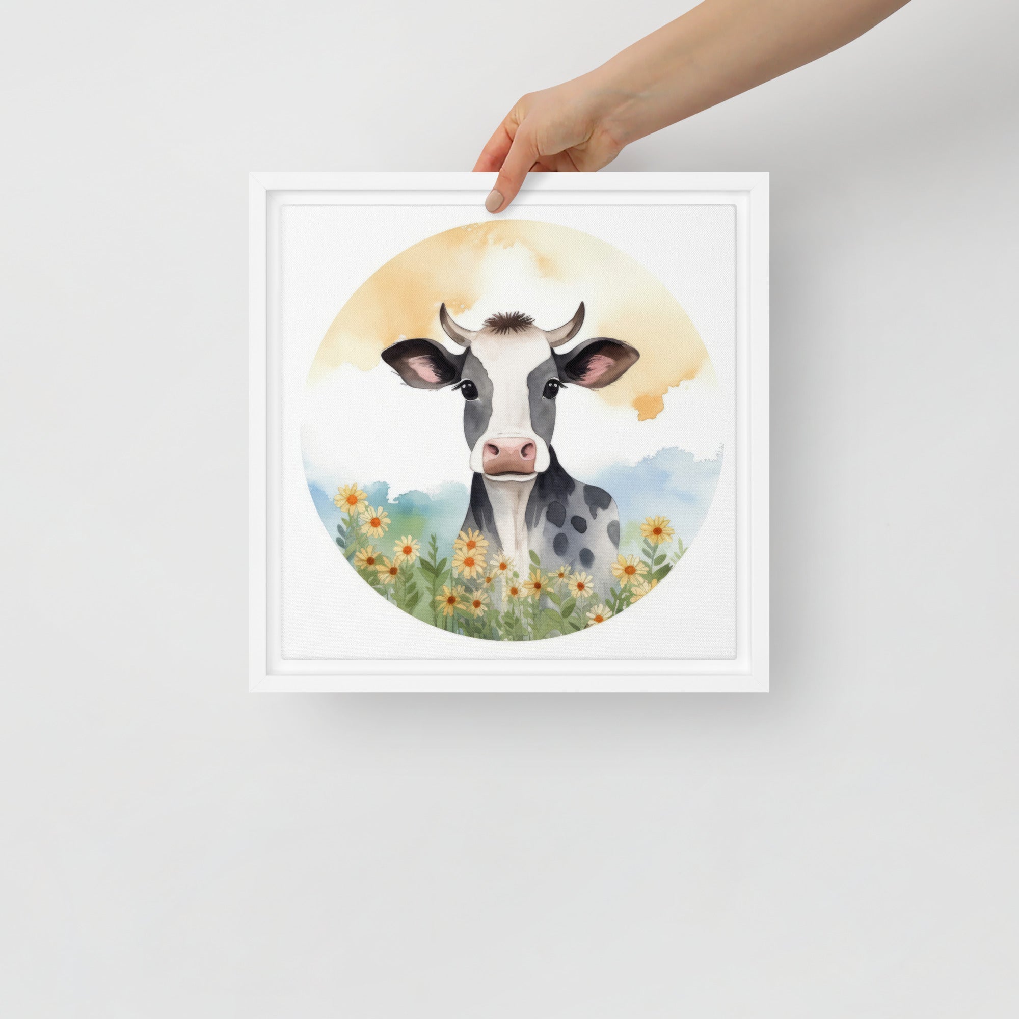 Cow Art Framed Canvas