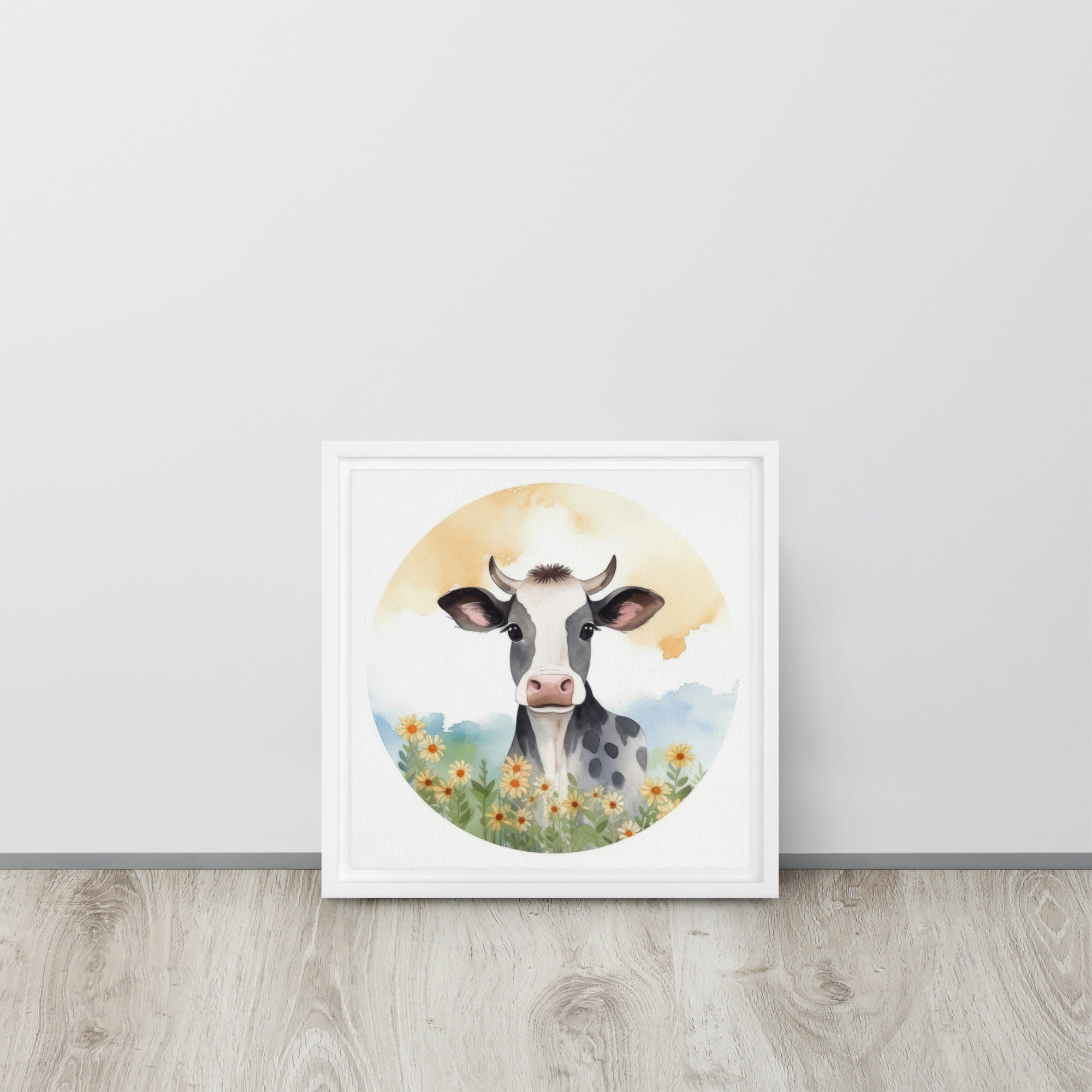 Cow Art Framed Canvas