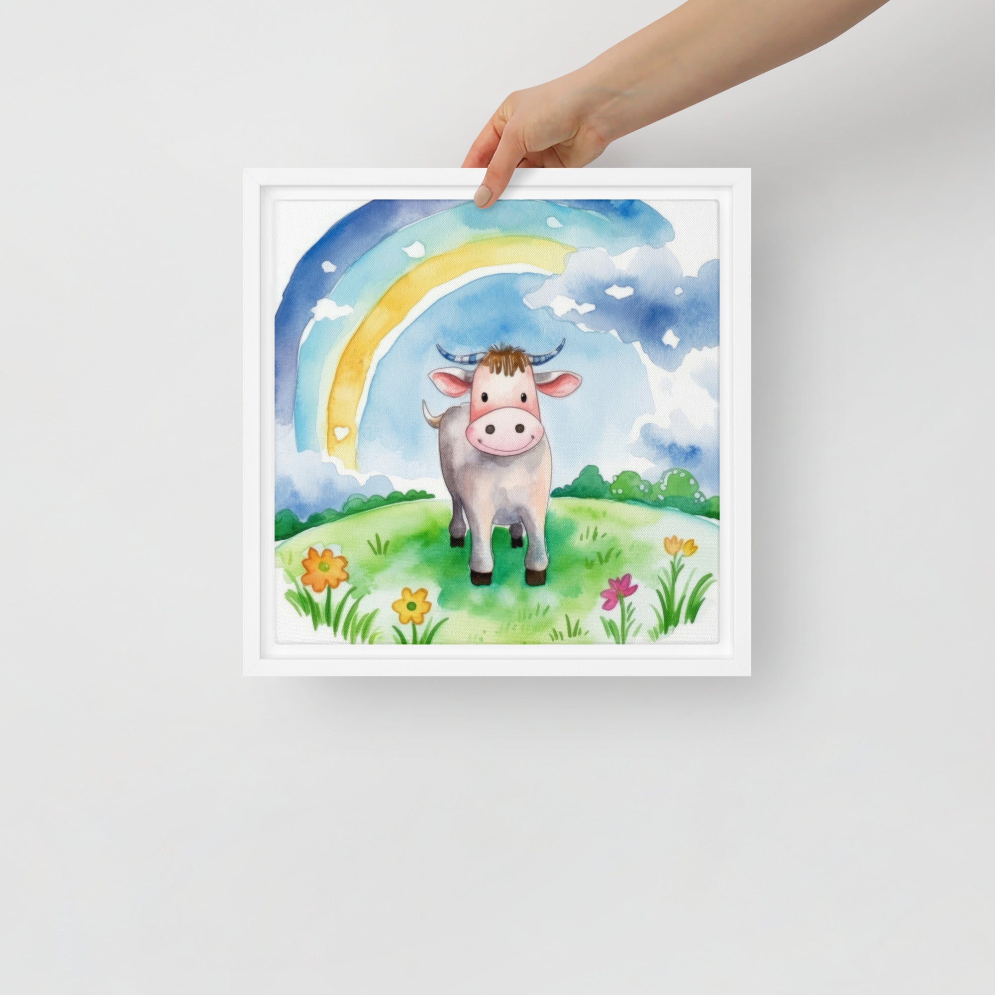 Cow Art Framed Canvas