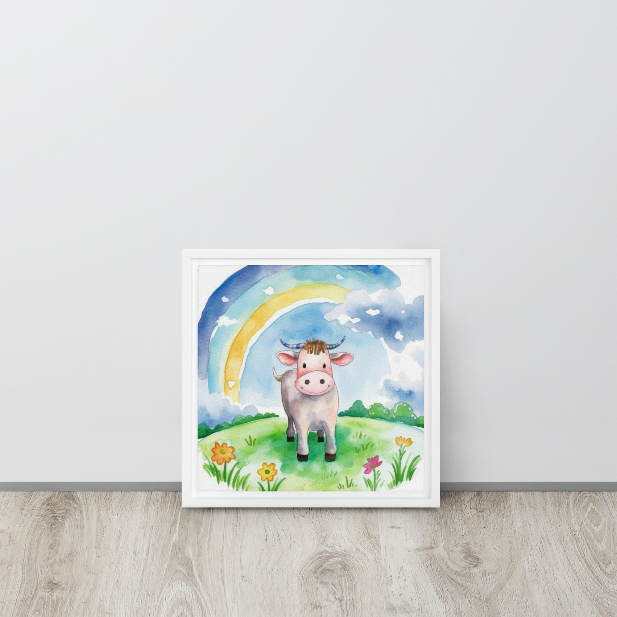 Cow Art Framed Canvas