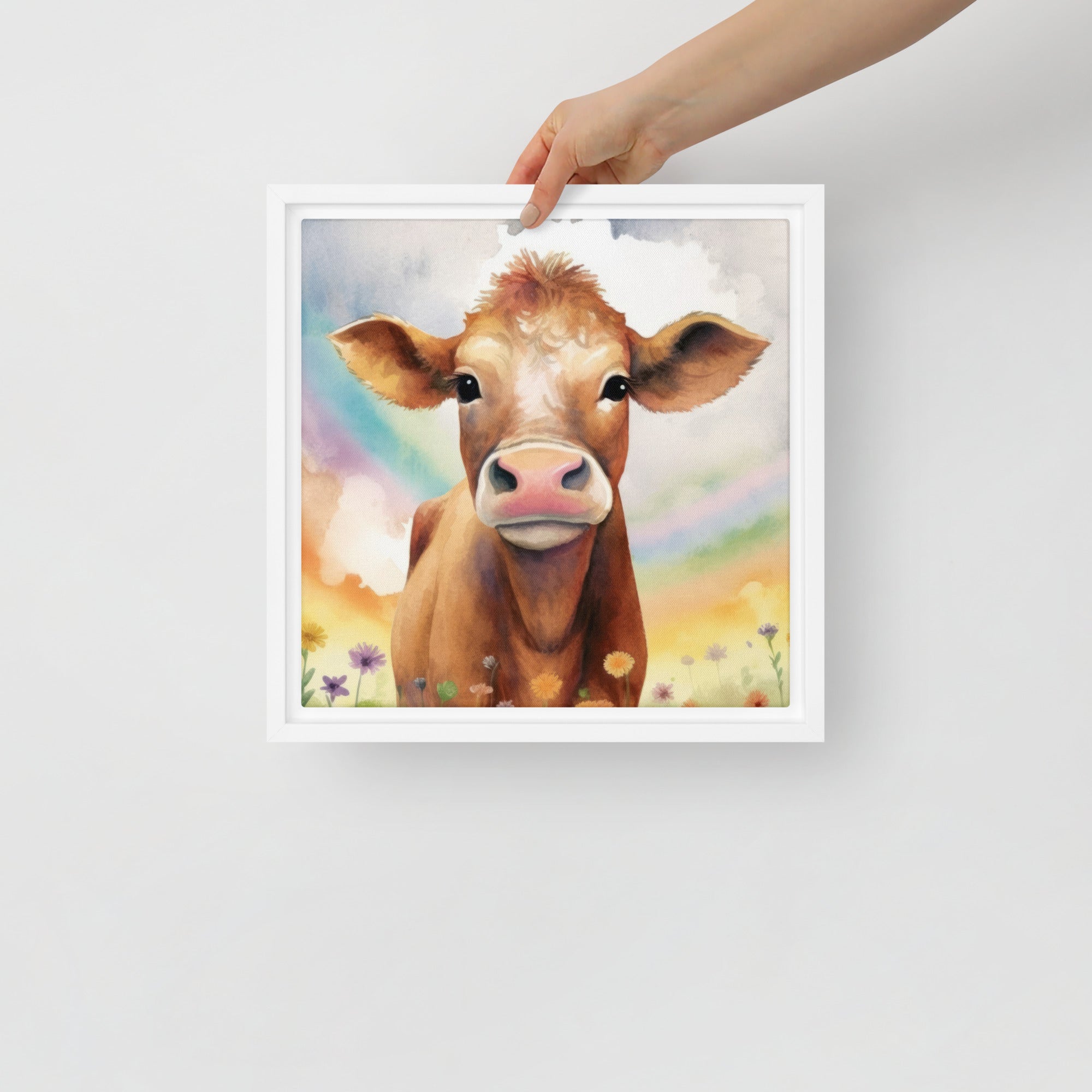 Cow Art Framed Canvas