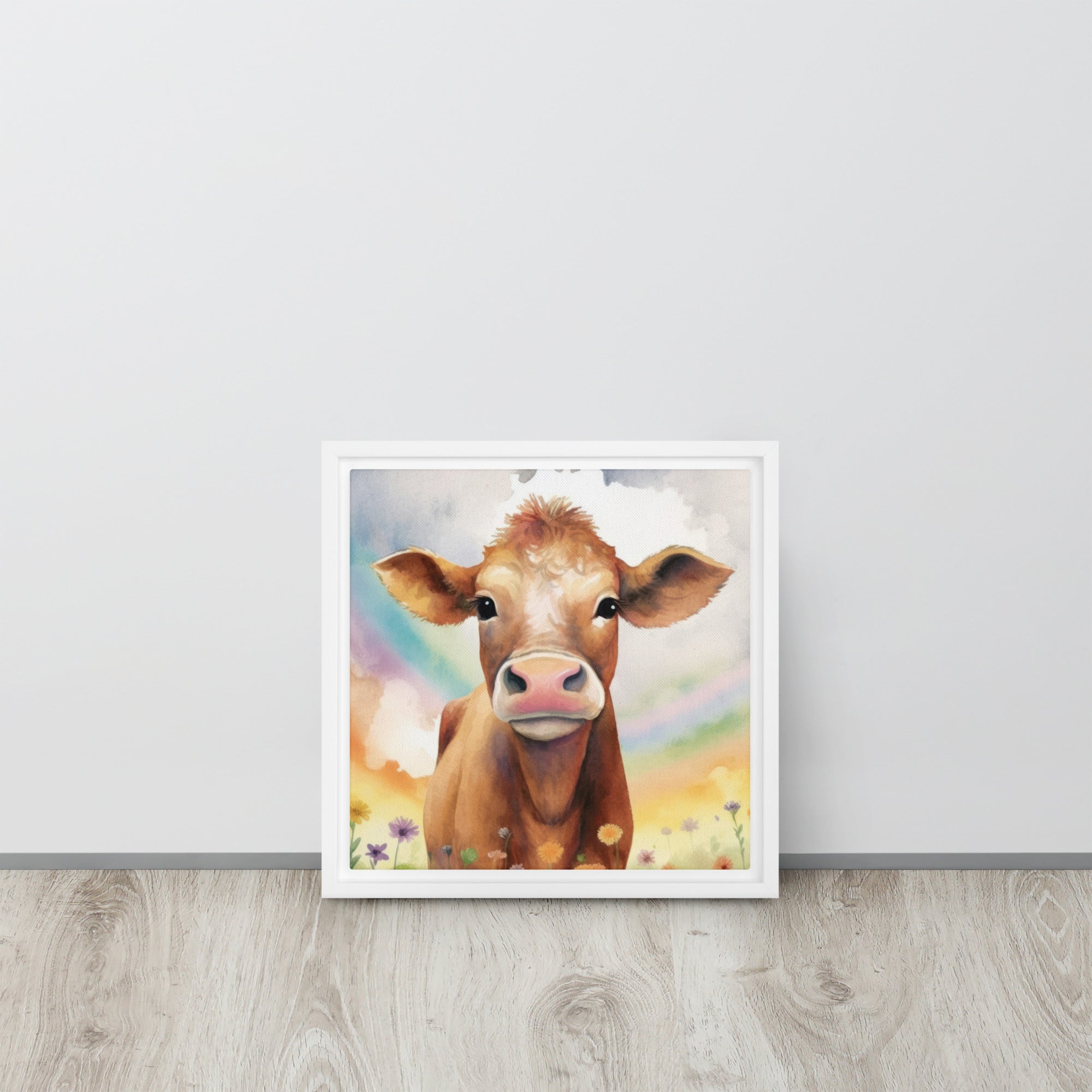 Cow Art Framed Canvas