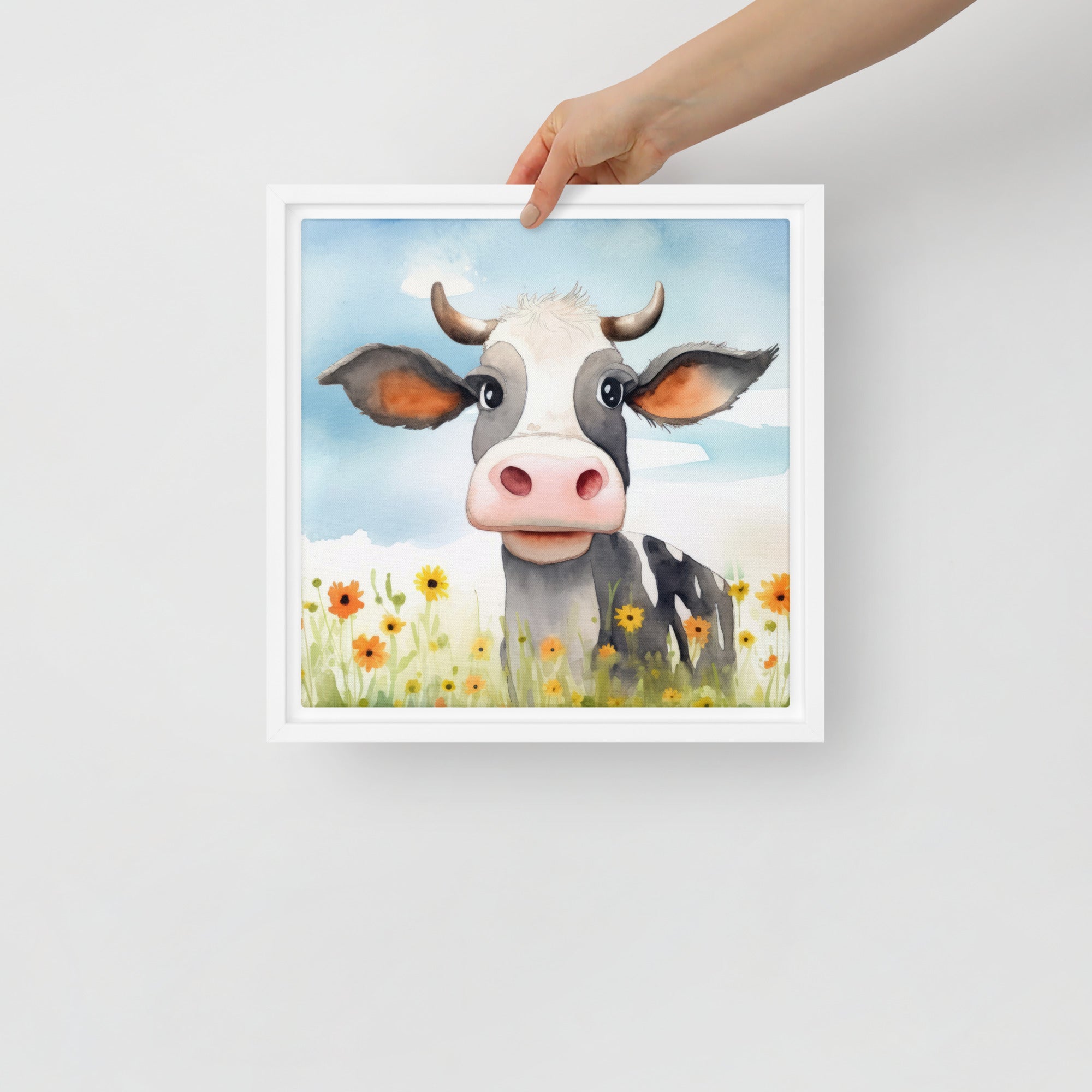 Cow Art Framed Canvas