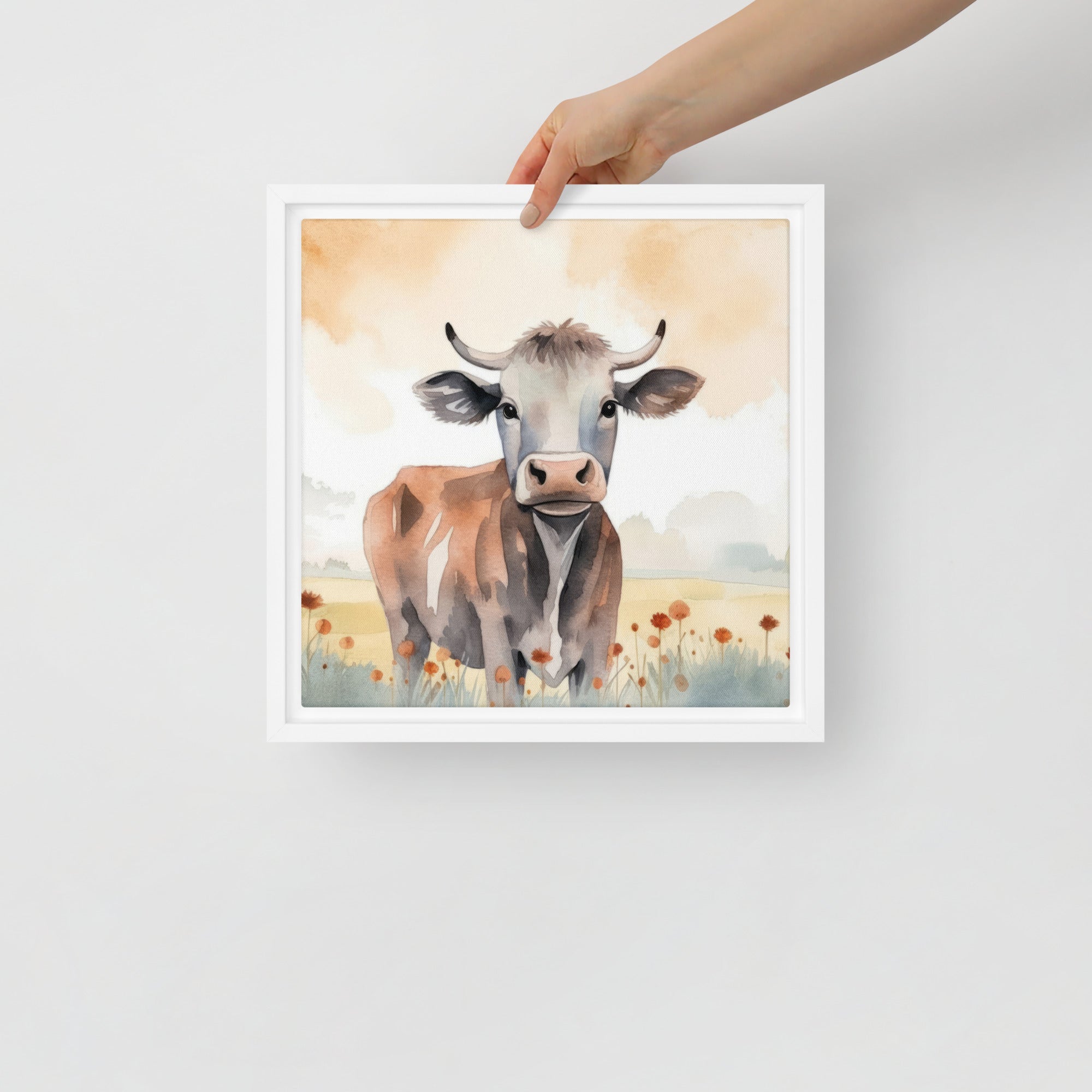 Cow Art Framed Canvas