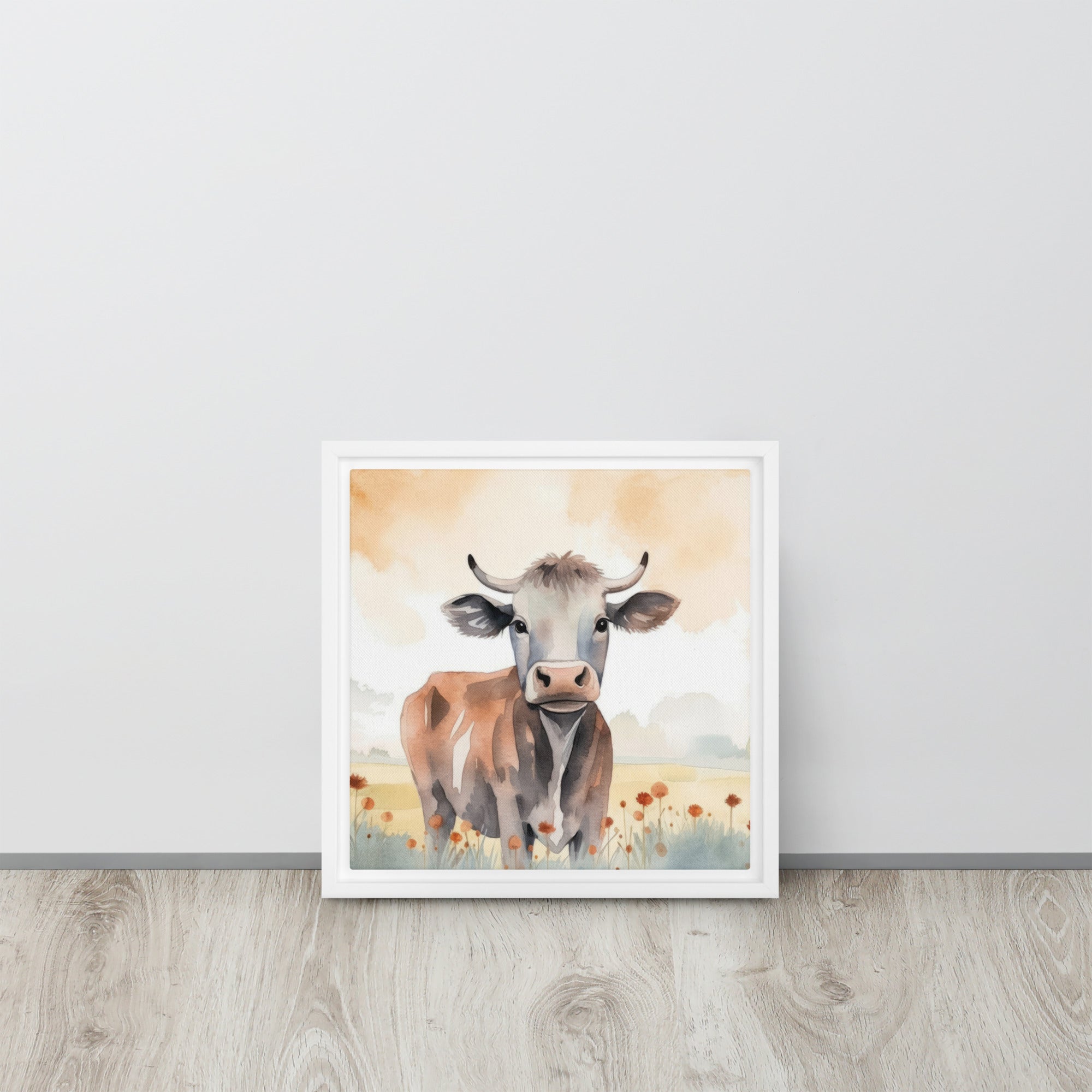 Cow Art Framed Canvas