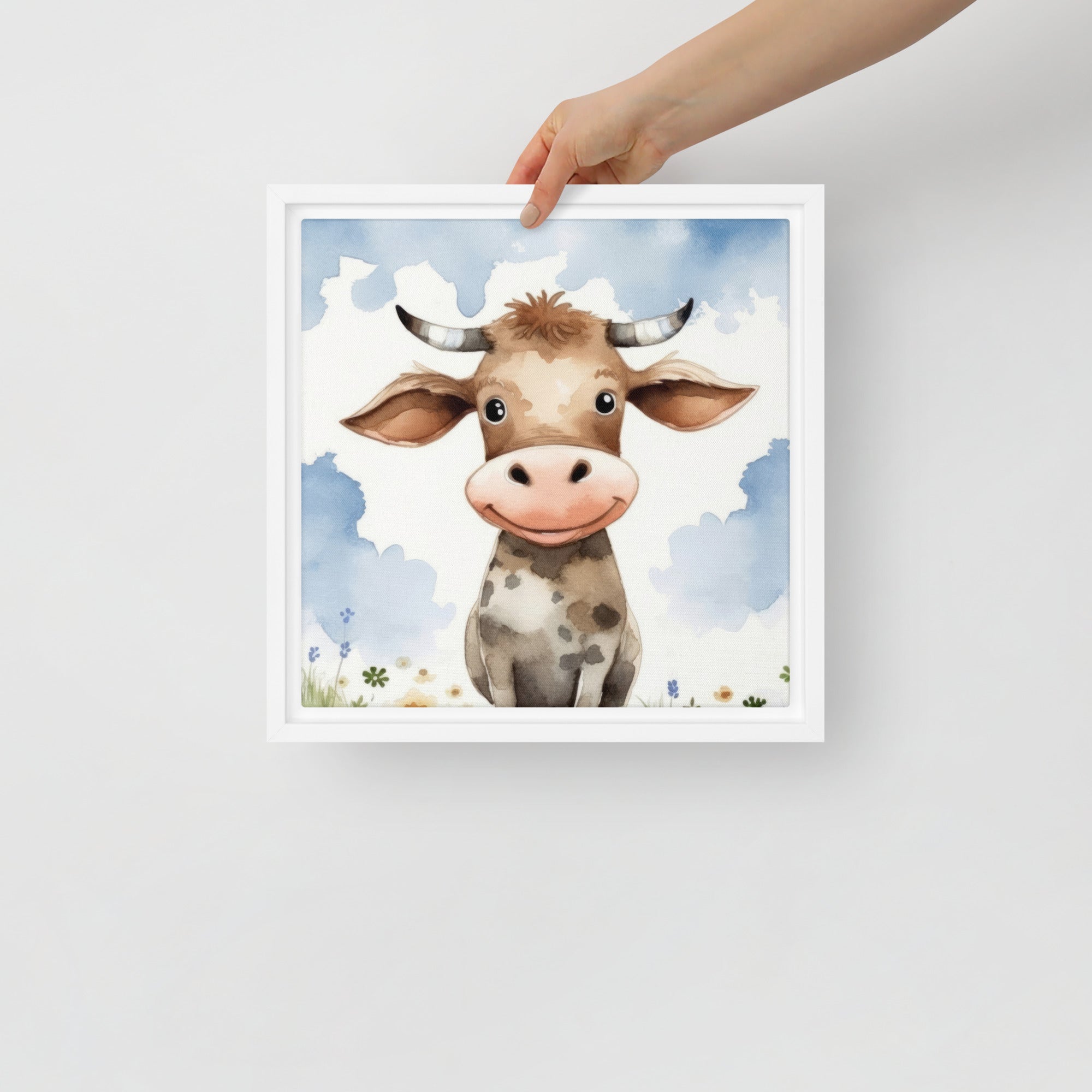 Cow Art Framed Canvas