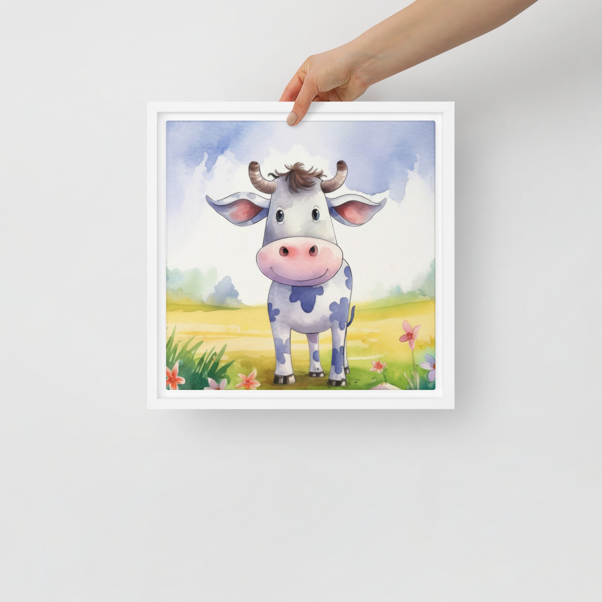 Cow Art Framed Canvas