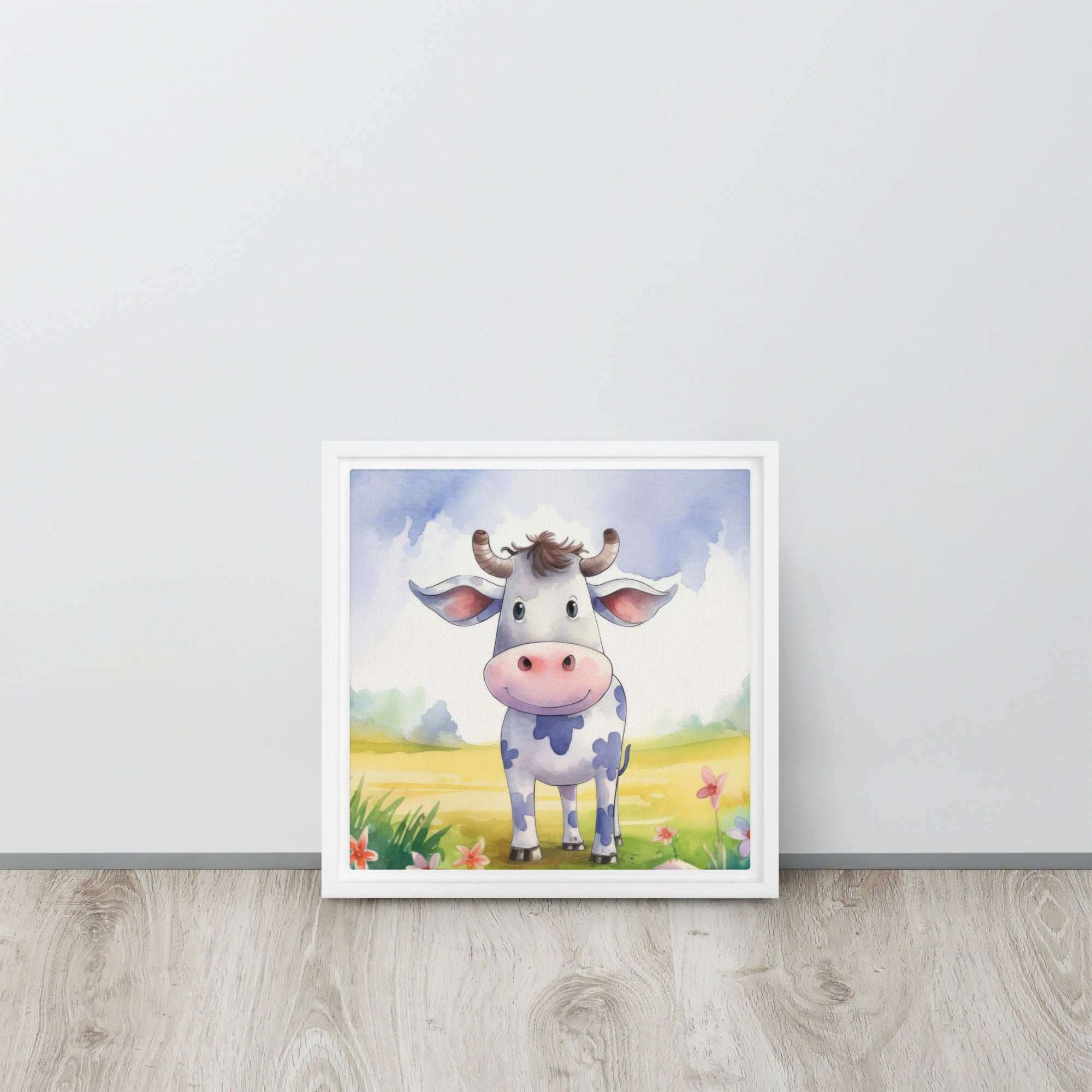 Cow Art Framed Canvas