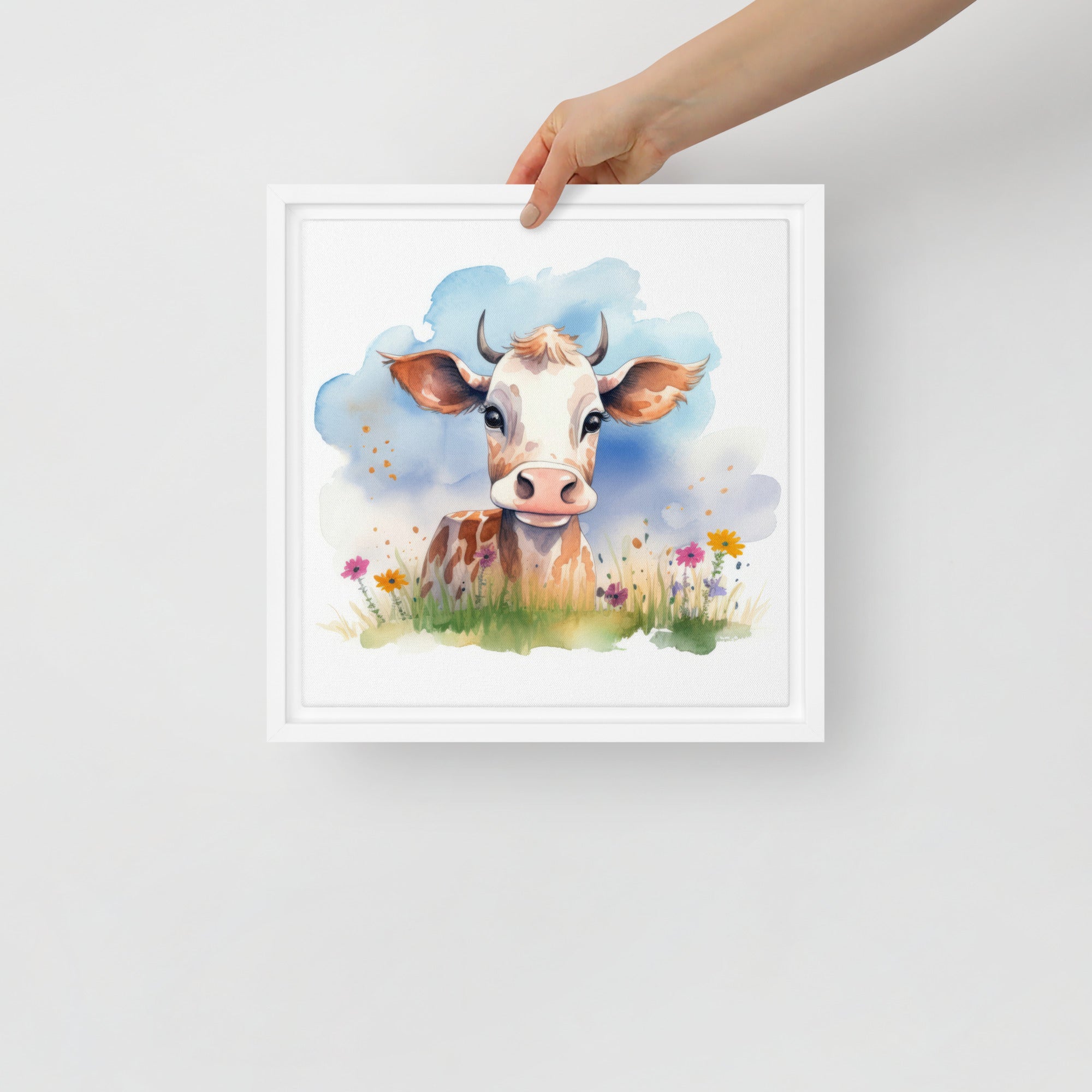 Cow Art Framed Canvas